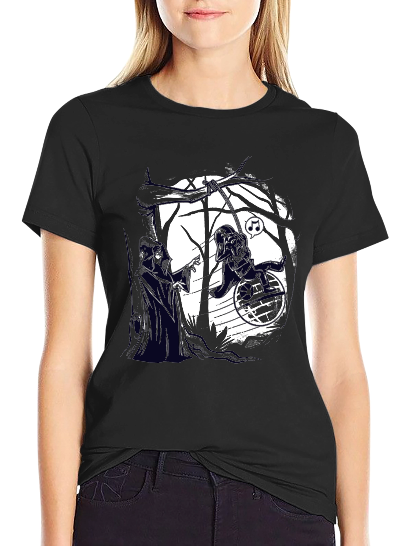 Darth Vader Wheelchair Funny Black T-Shirt