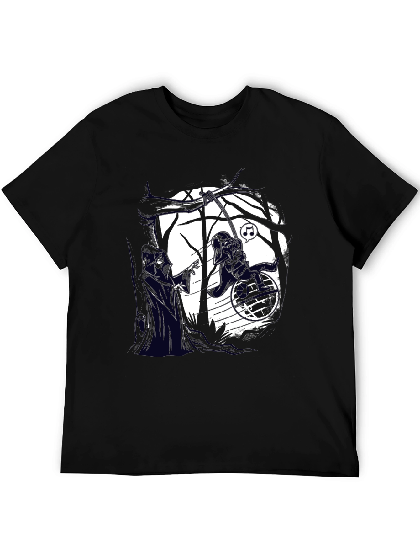 Darth Vader Wheelchair Funny Black T-Shirt