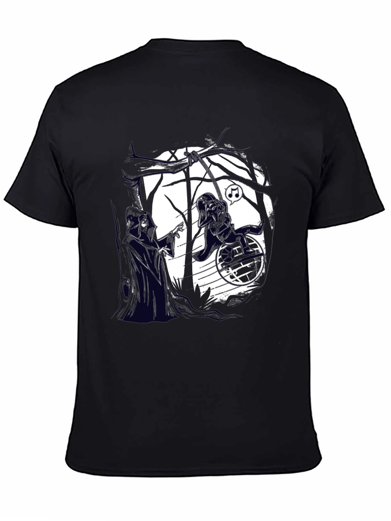 Darth Vader Wheelchair Funny Black T-Shirt