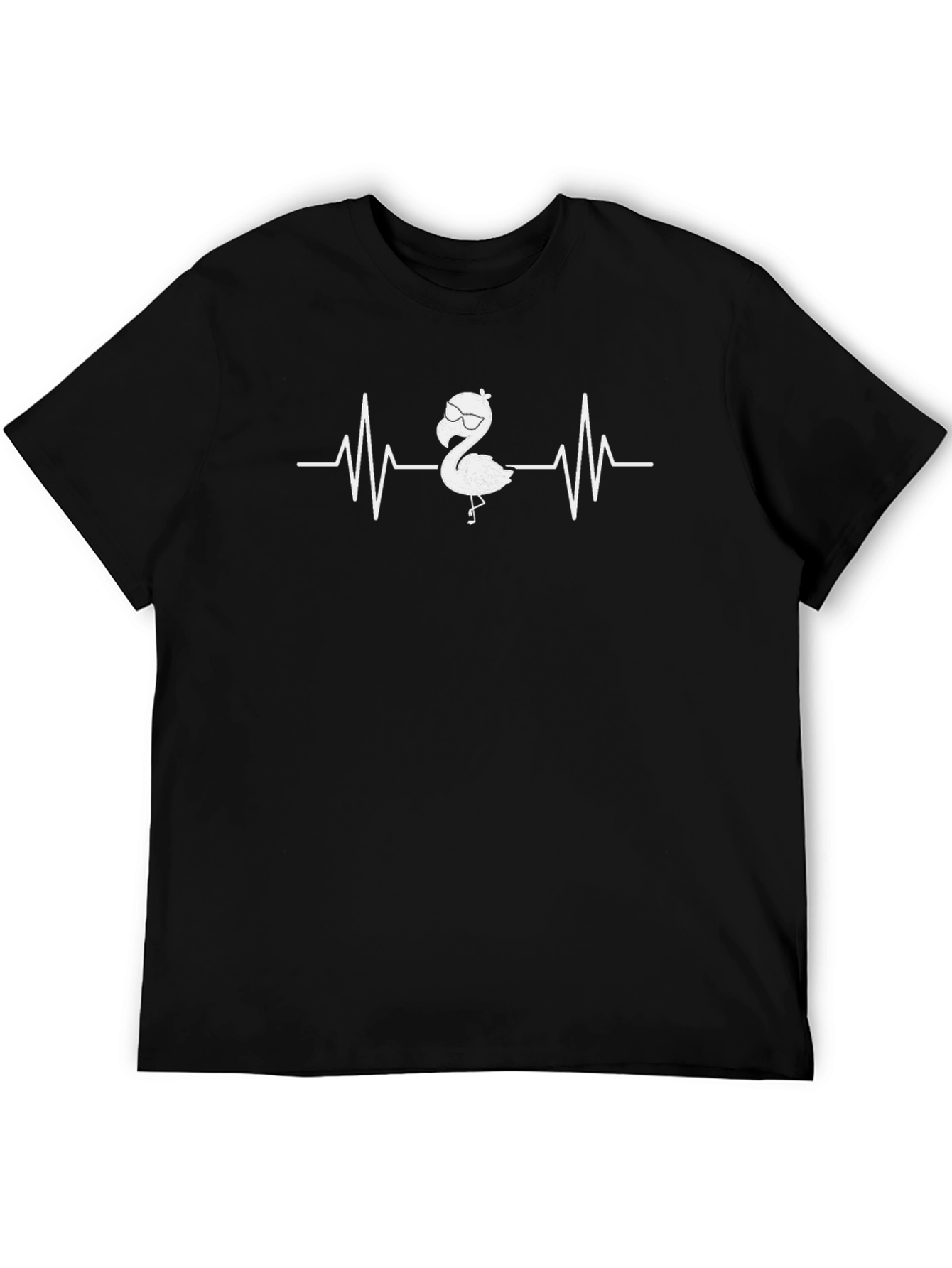Flamingo Heartbeat Black Graphic Tee