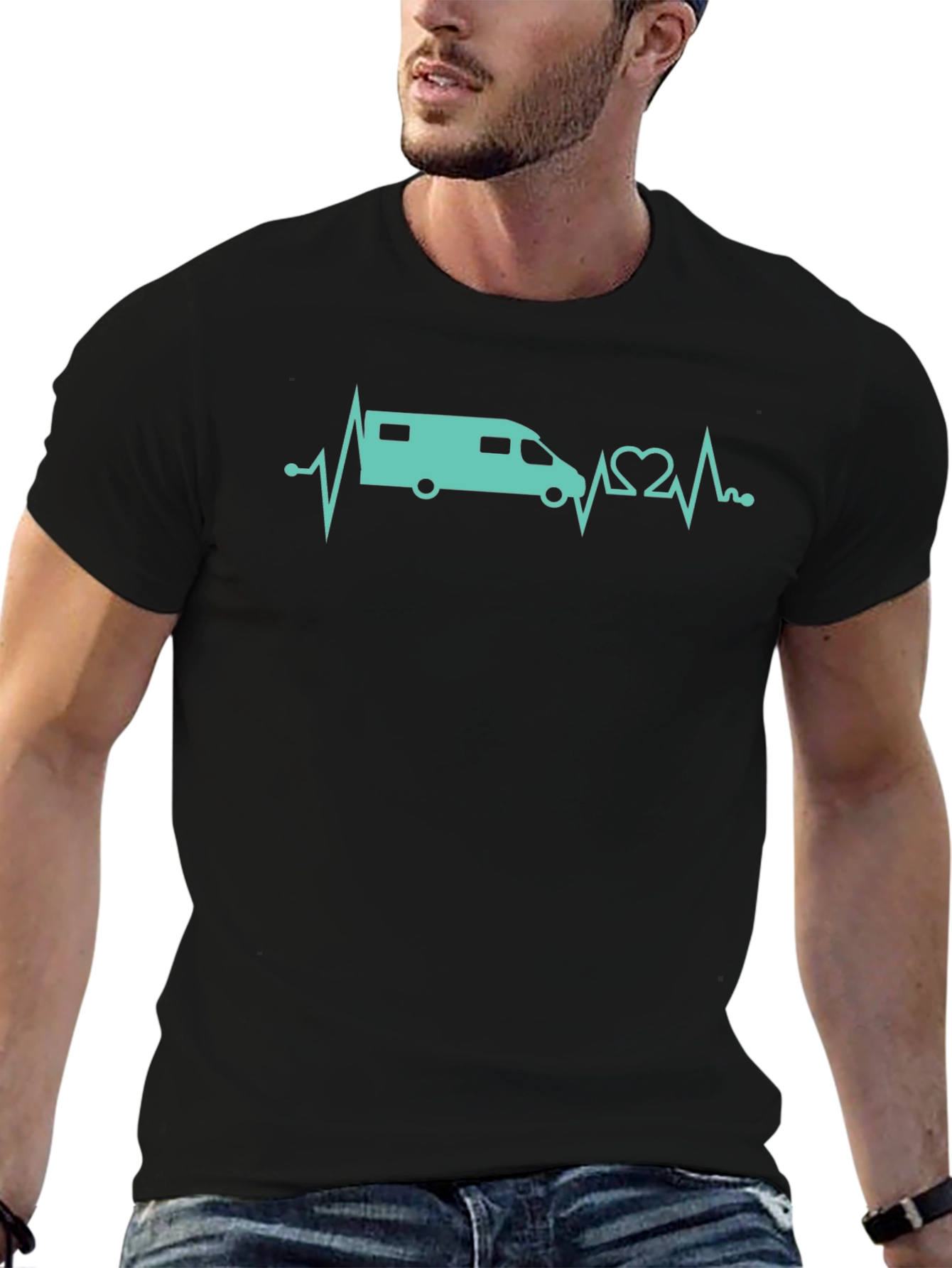 RV Heartbeat T-Shirt - Camping Adventure