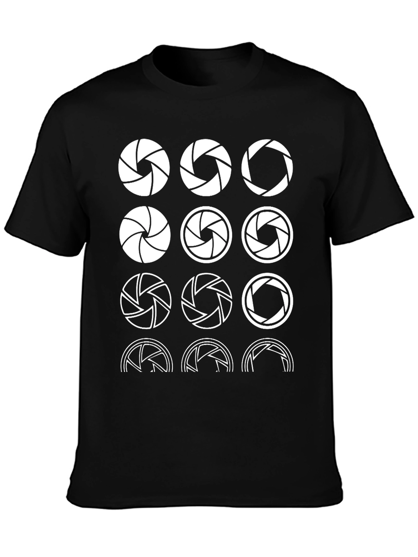 Aperture Camera Lens Black Graphic T-Shirt