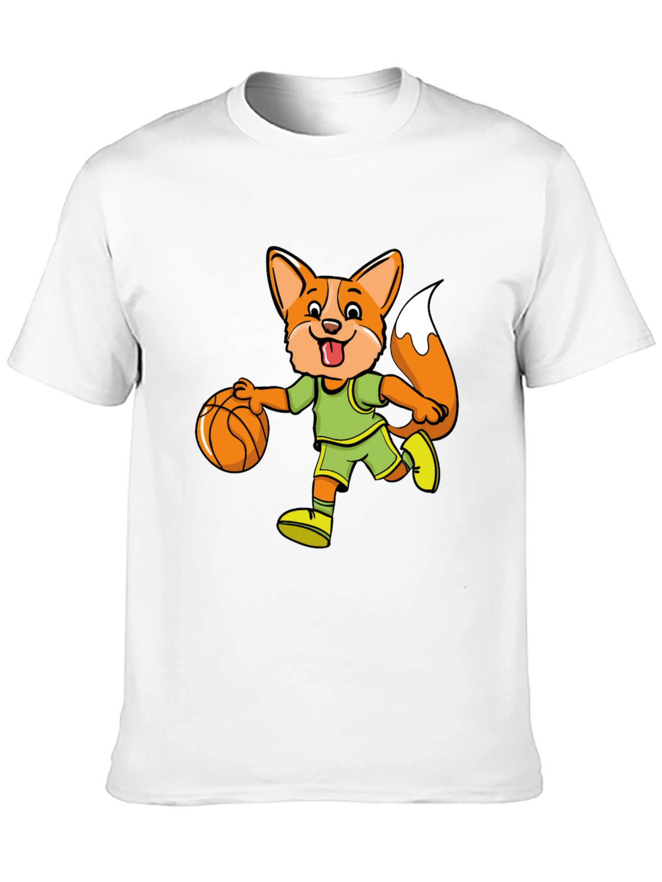 Cartoon Fox Basketball T-Shirt