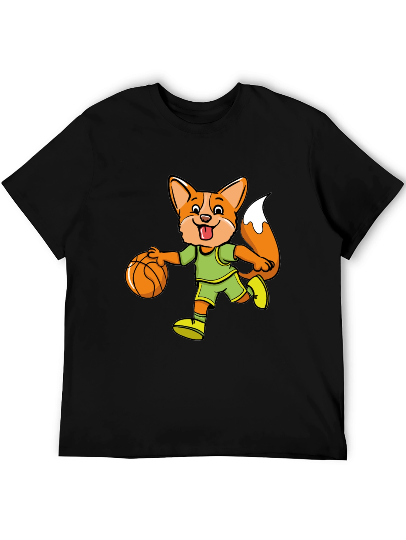 Cartoon Fox Basketball T-Shirt