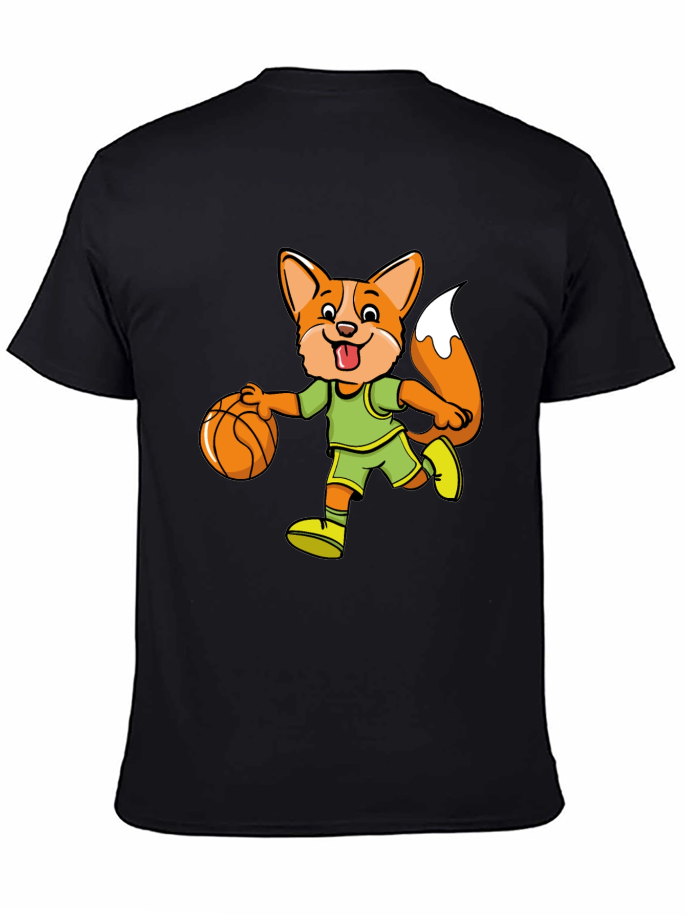 Cartoon Fox Basketball T-Shirt