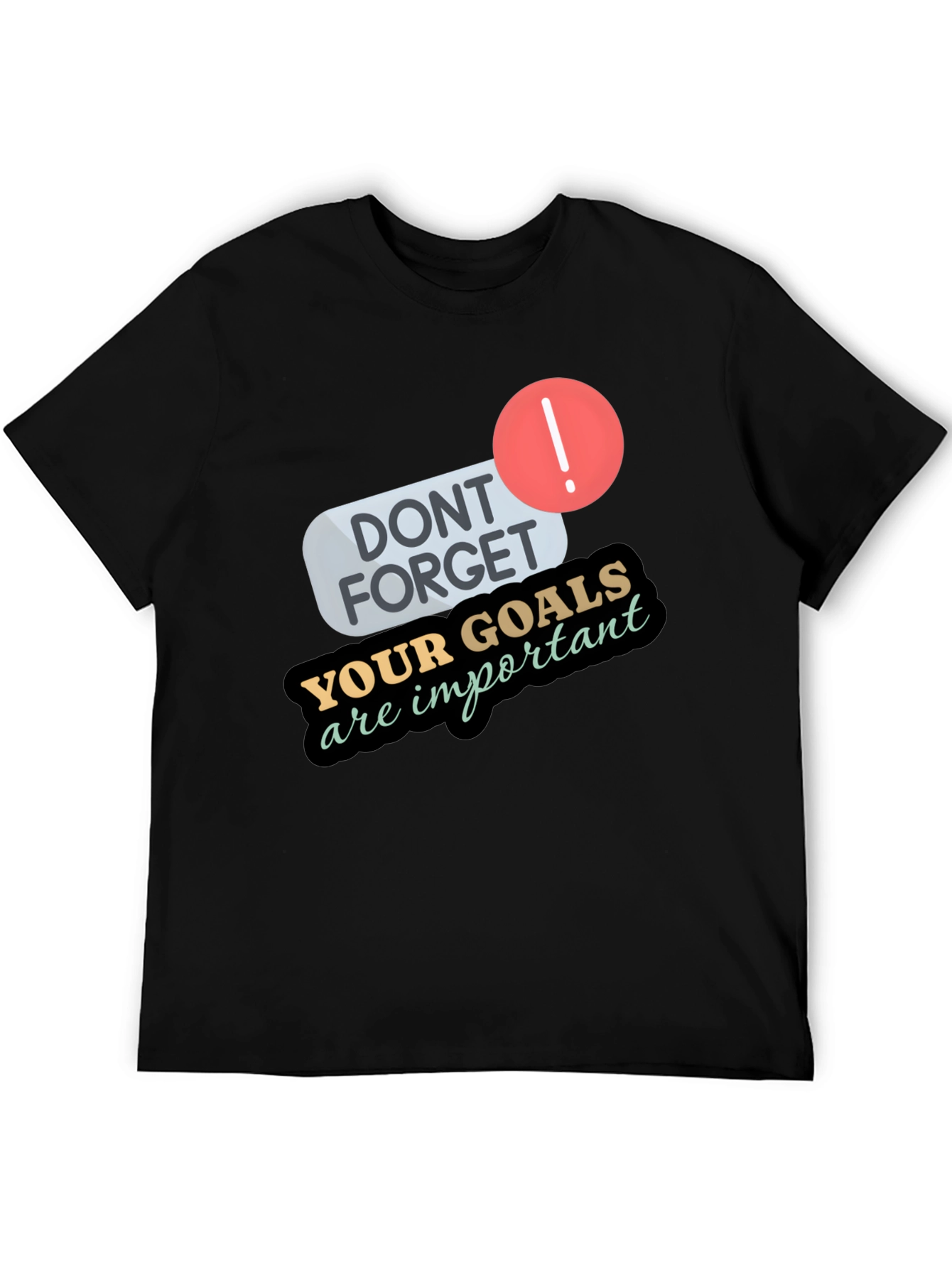 Goals Reminder Black Tee