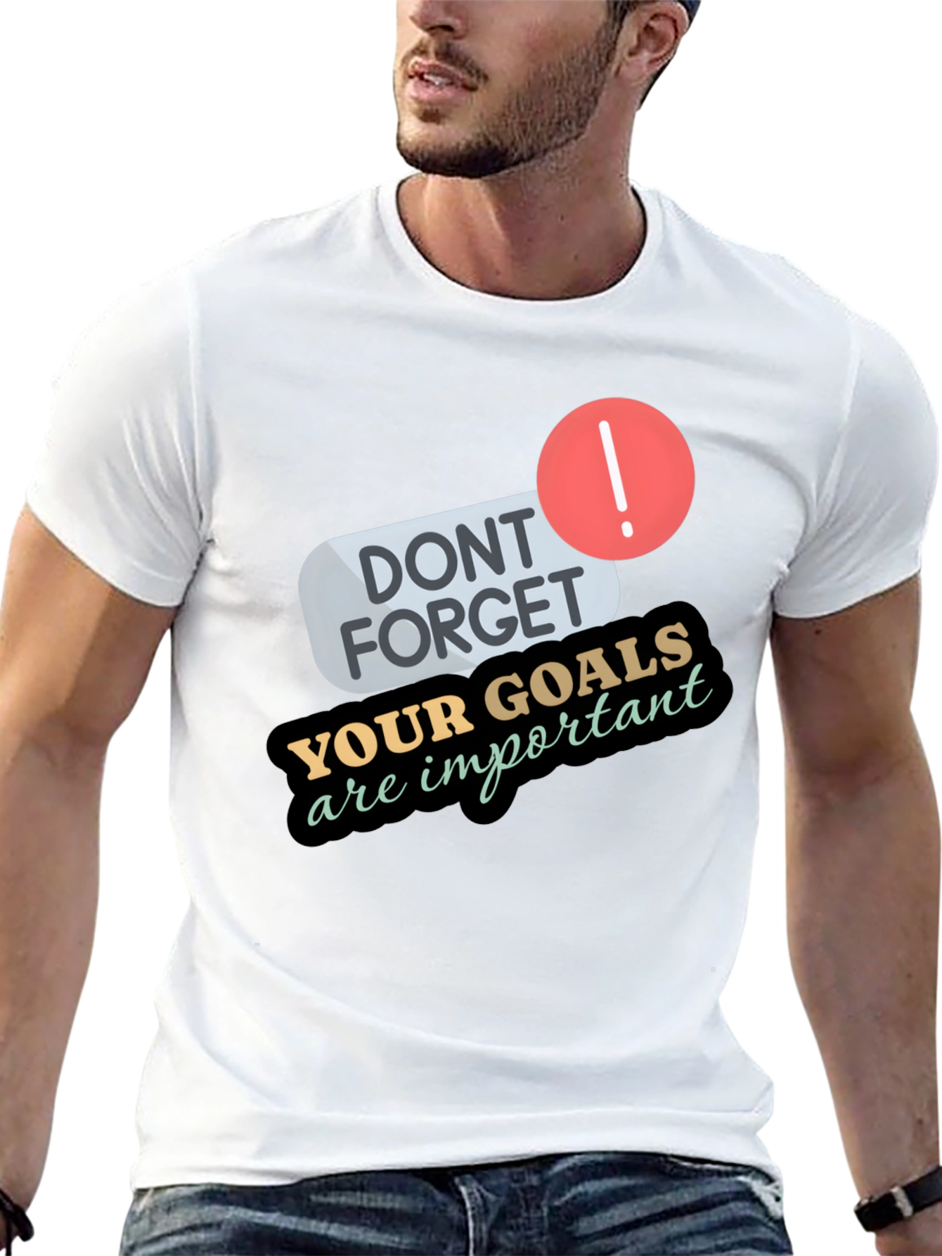 Goals Reminder Black Tee