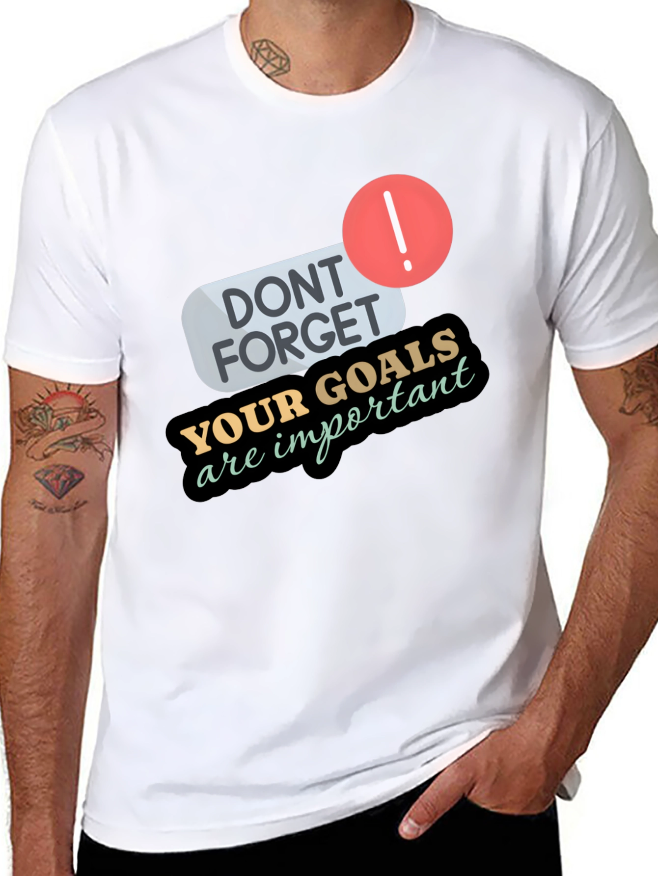 Goals Reminder Black Tee
