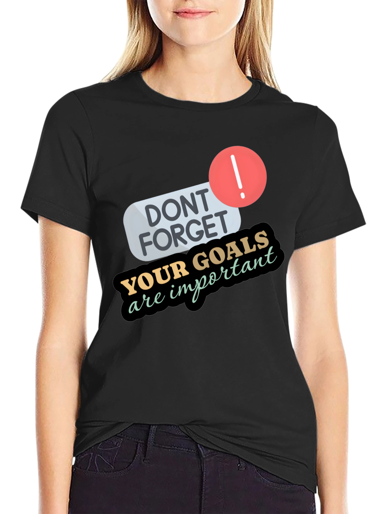 Goals Reminder Black Tee