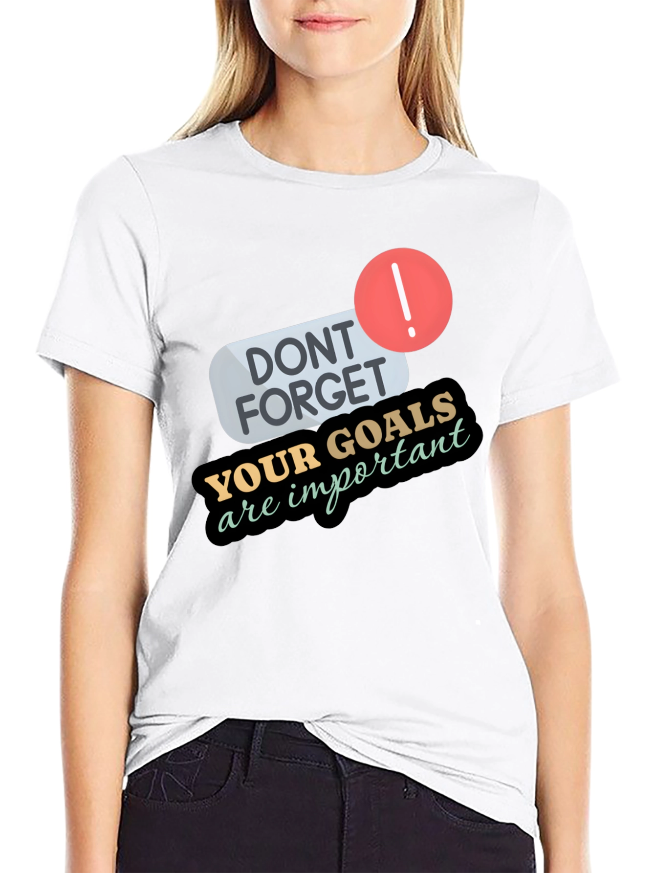 Goals Reminder Black Tee
