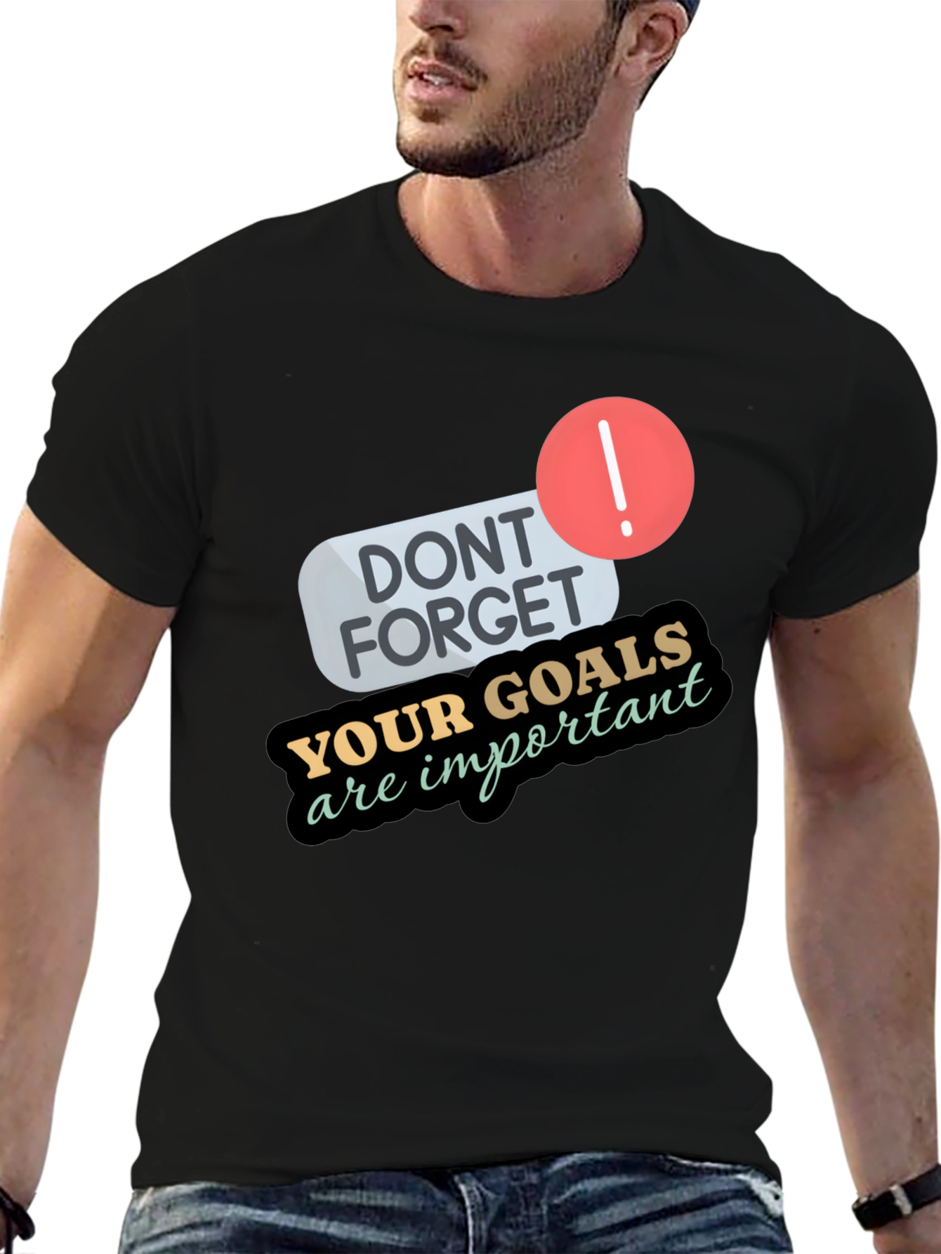 Goals Reminder Black Tee