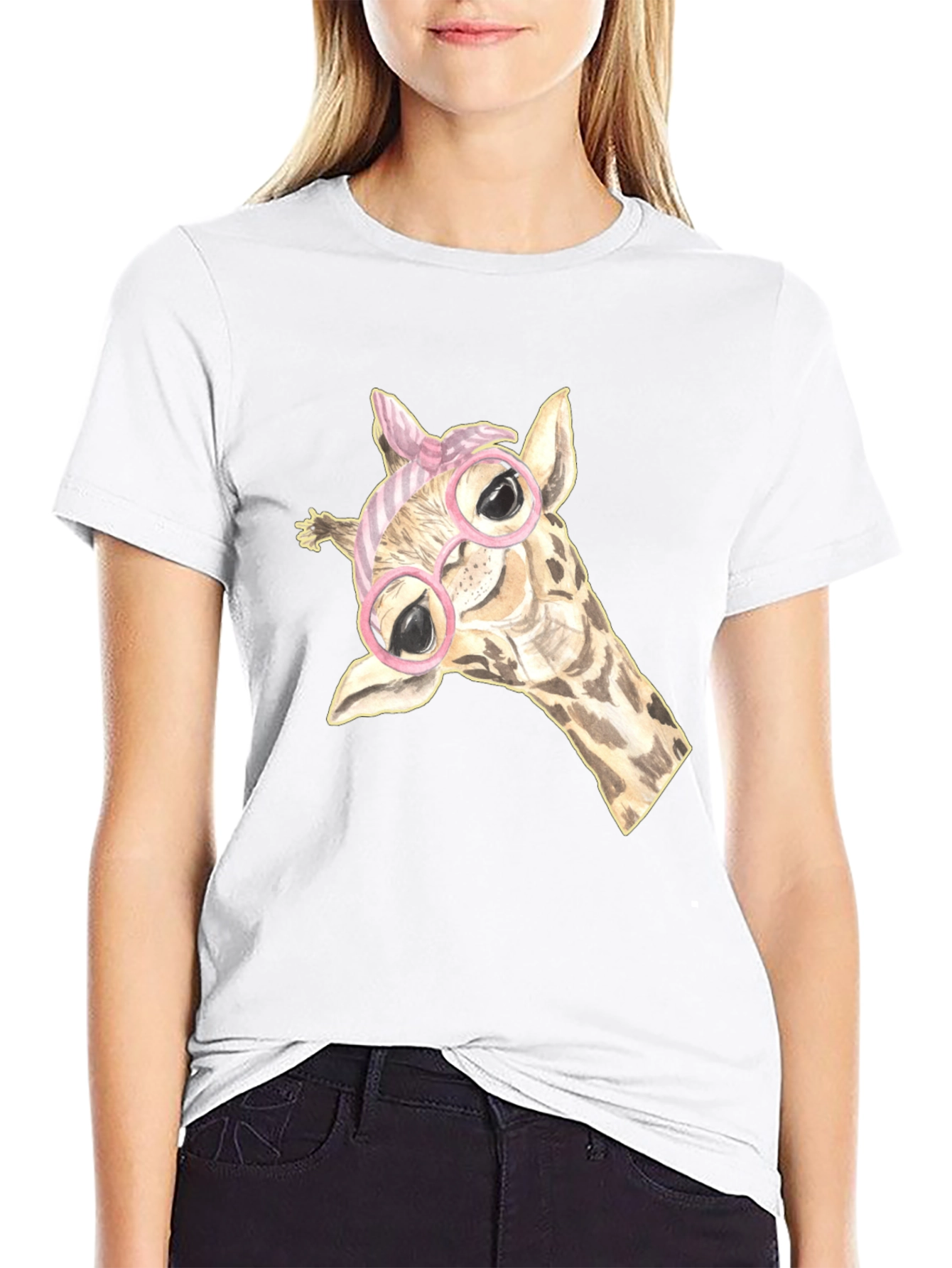 Giraffe Glasses Graphic Tee