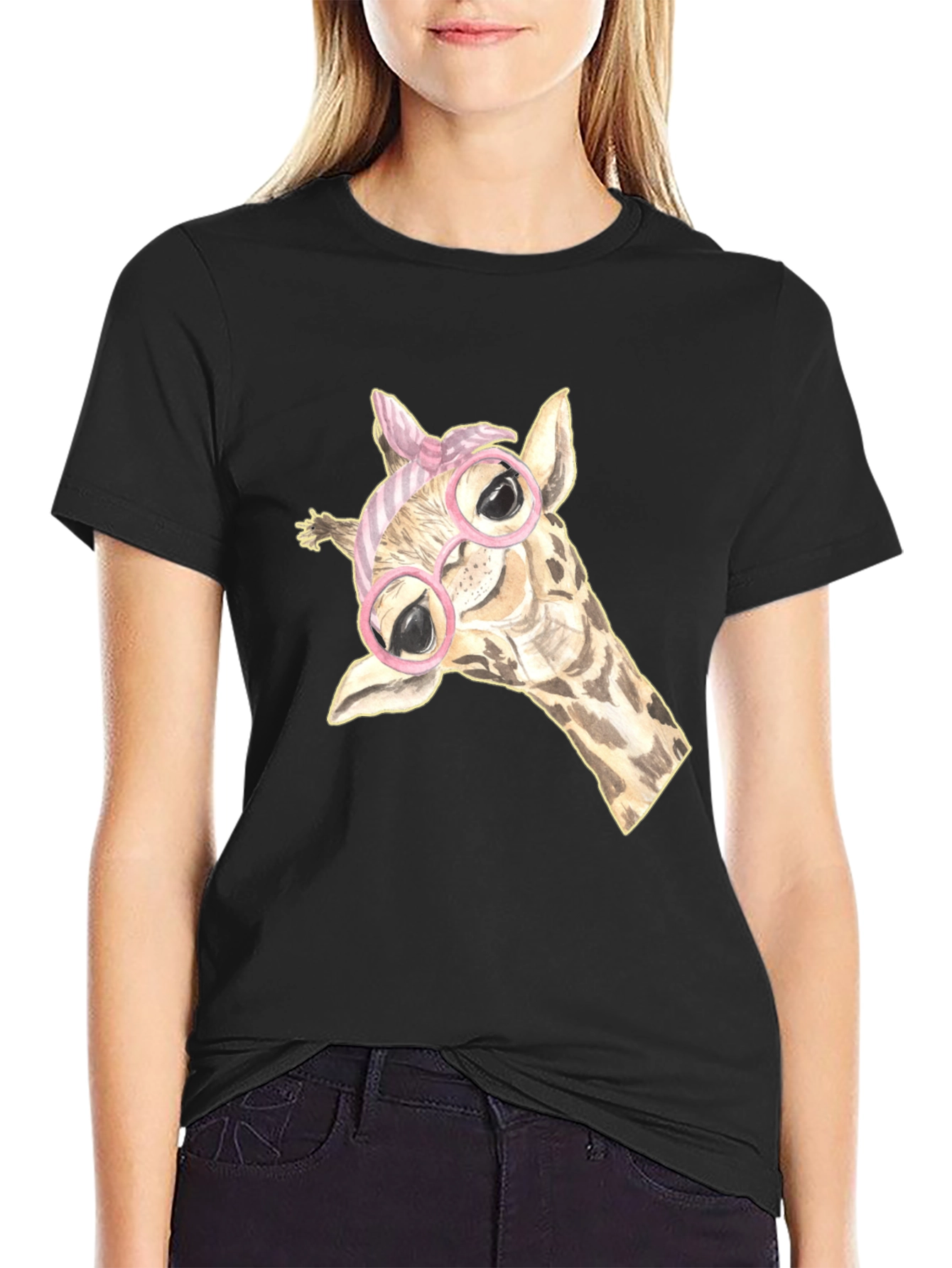 Giraffe Glasses Graphic Tee