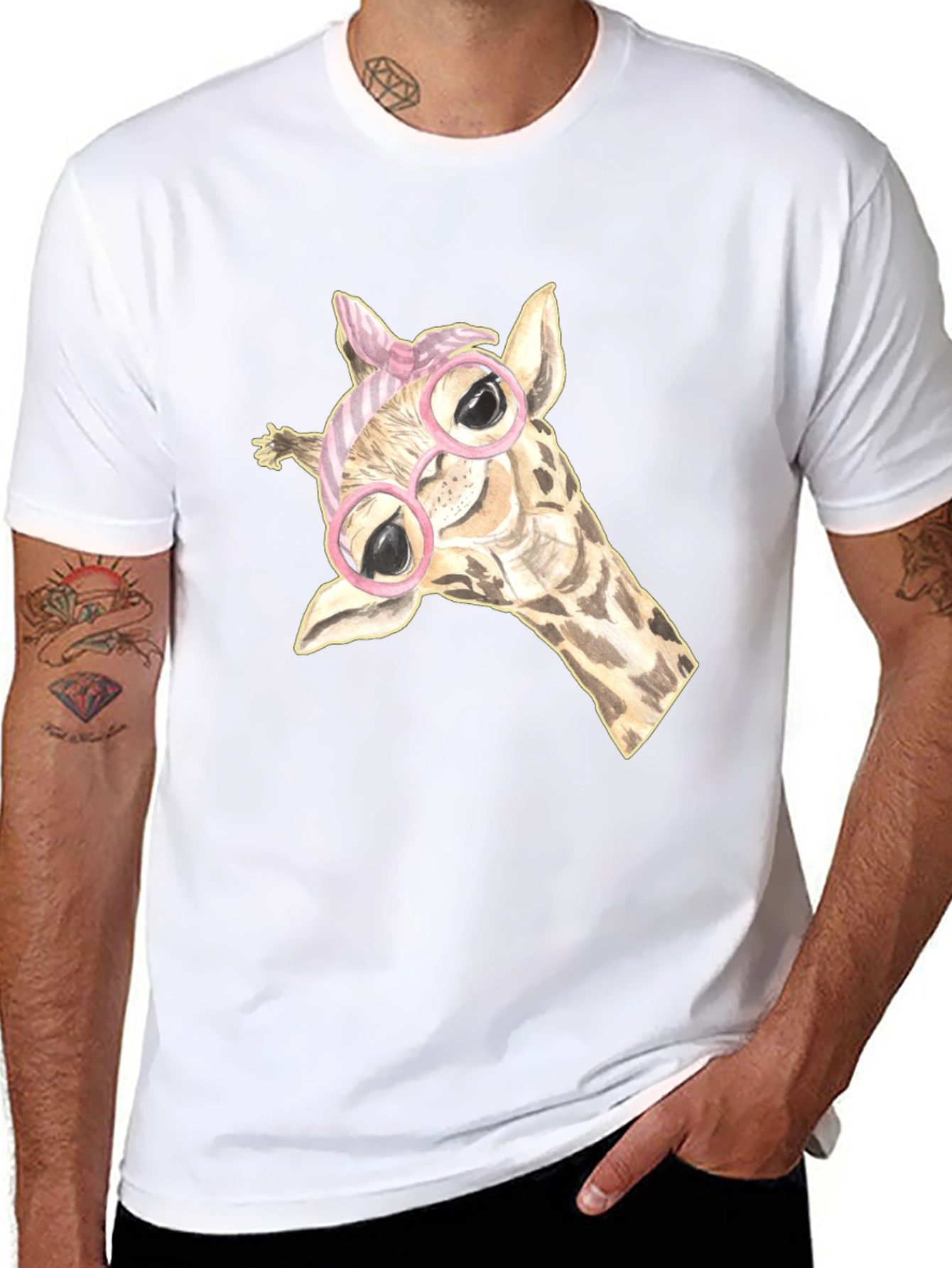 Giraffe Glasses Graphic Tee