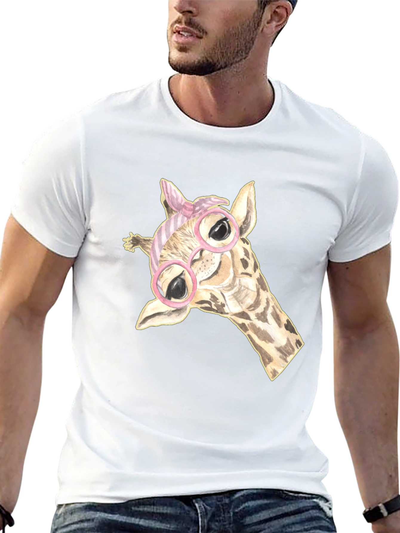 Giraffe Glasses Graphic Tee
