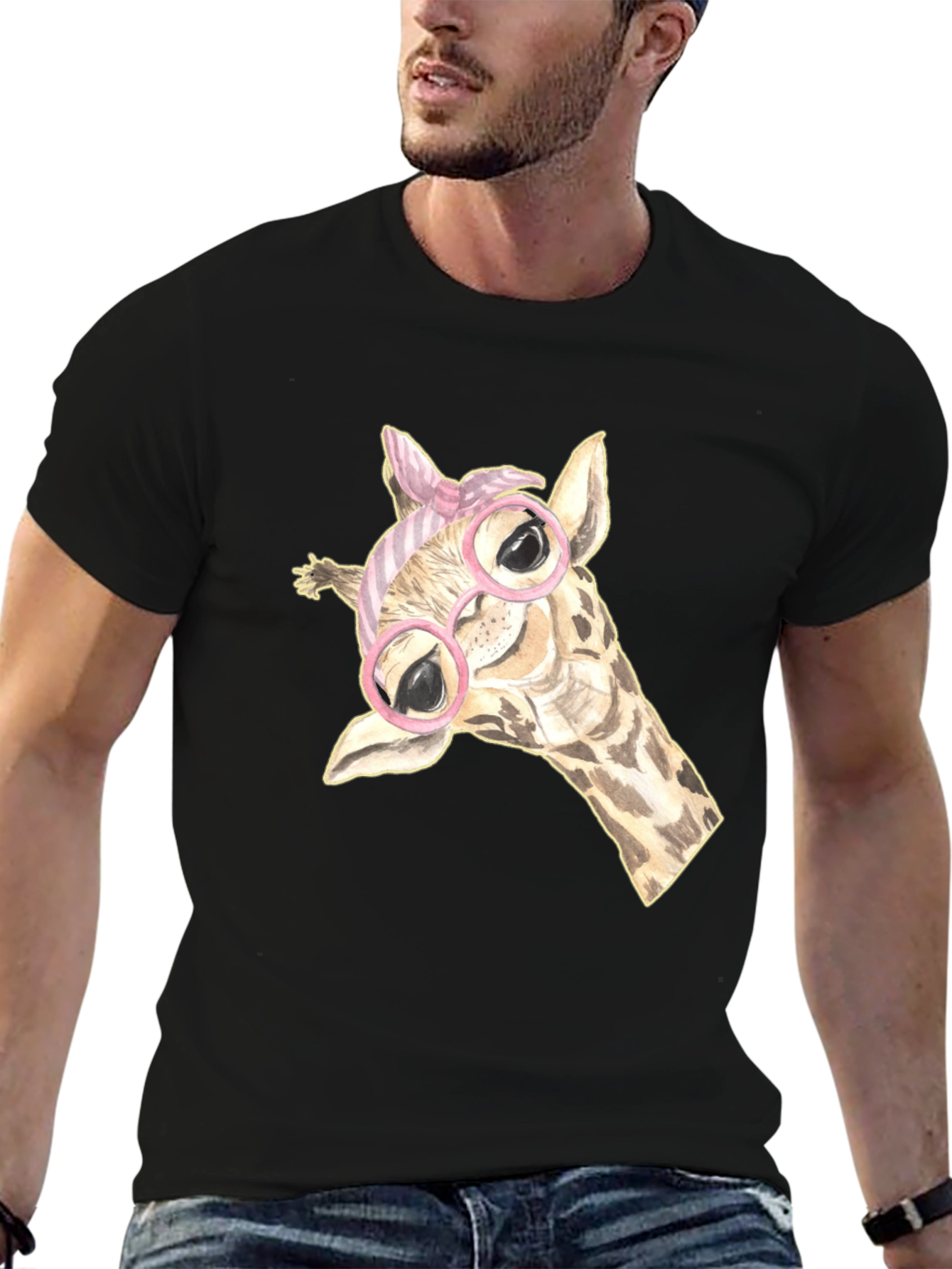 Giraffe Glasses Graphic Tee