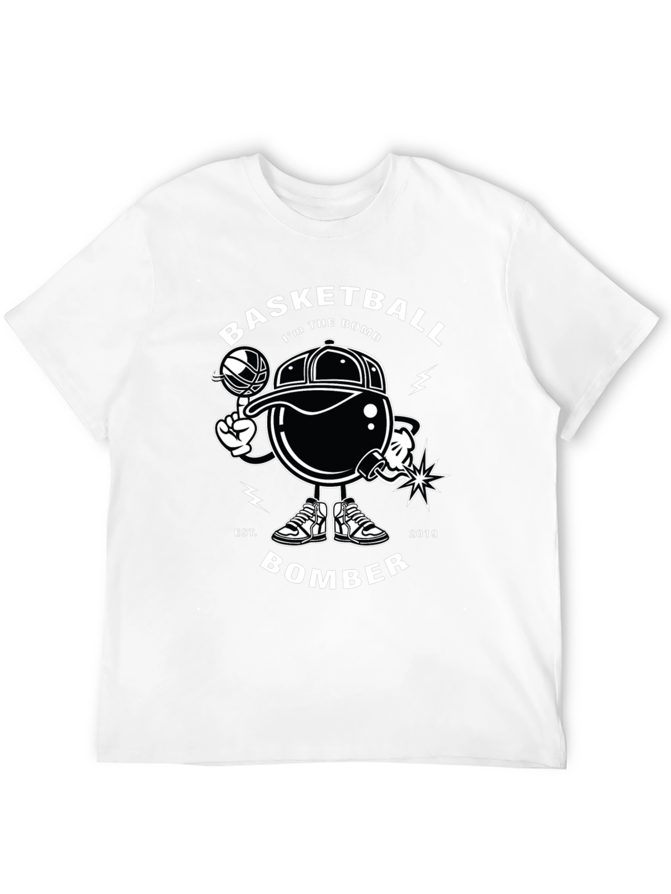 Basketball Bomber Black Graphic Tee
