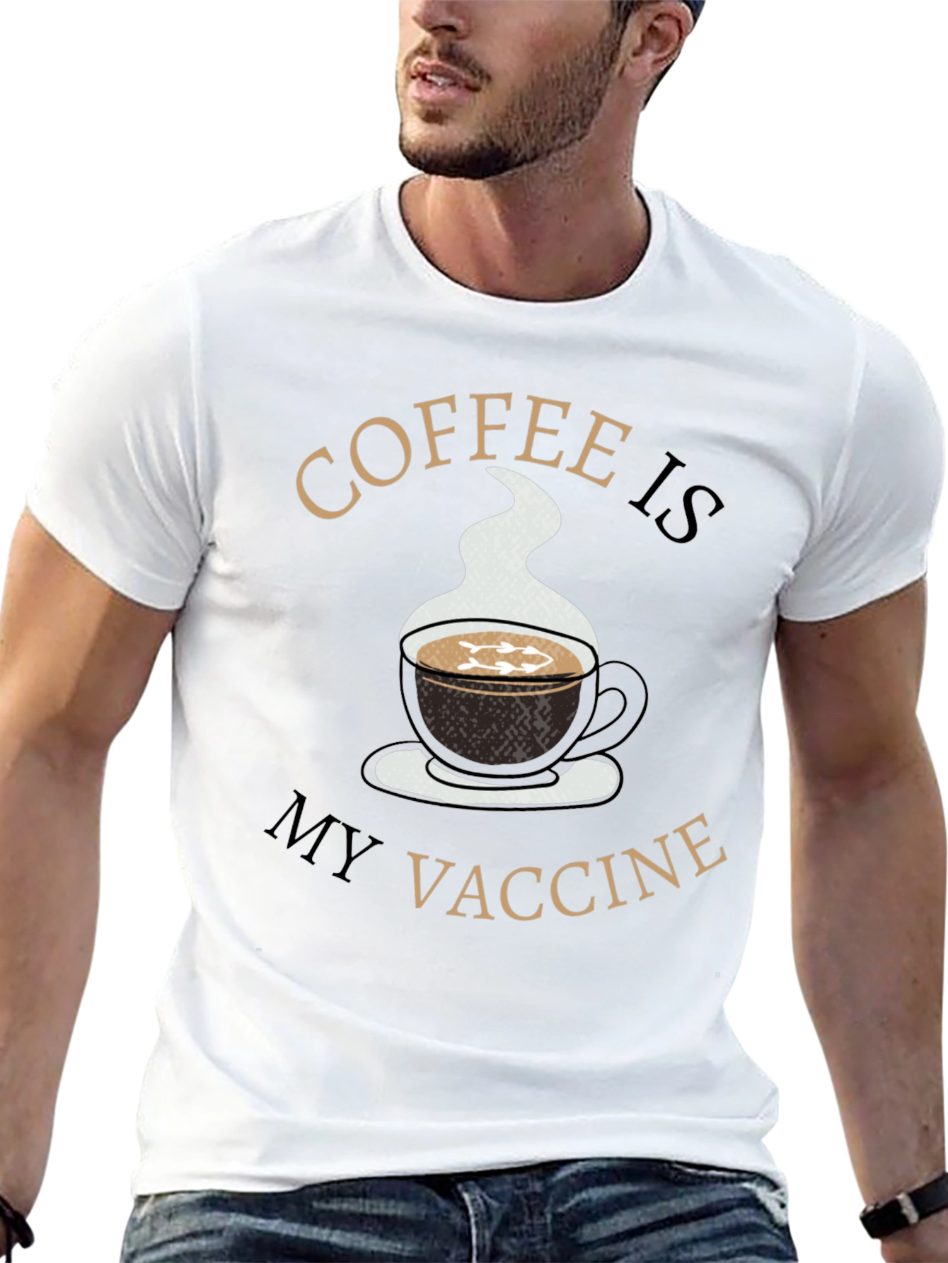 Coffee is My Vaccine T-Shirt - Novelty Graphic Tee