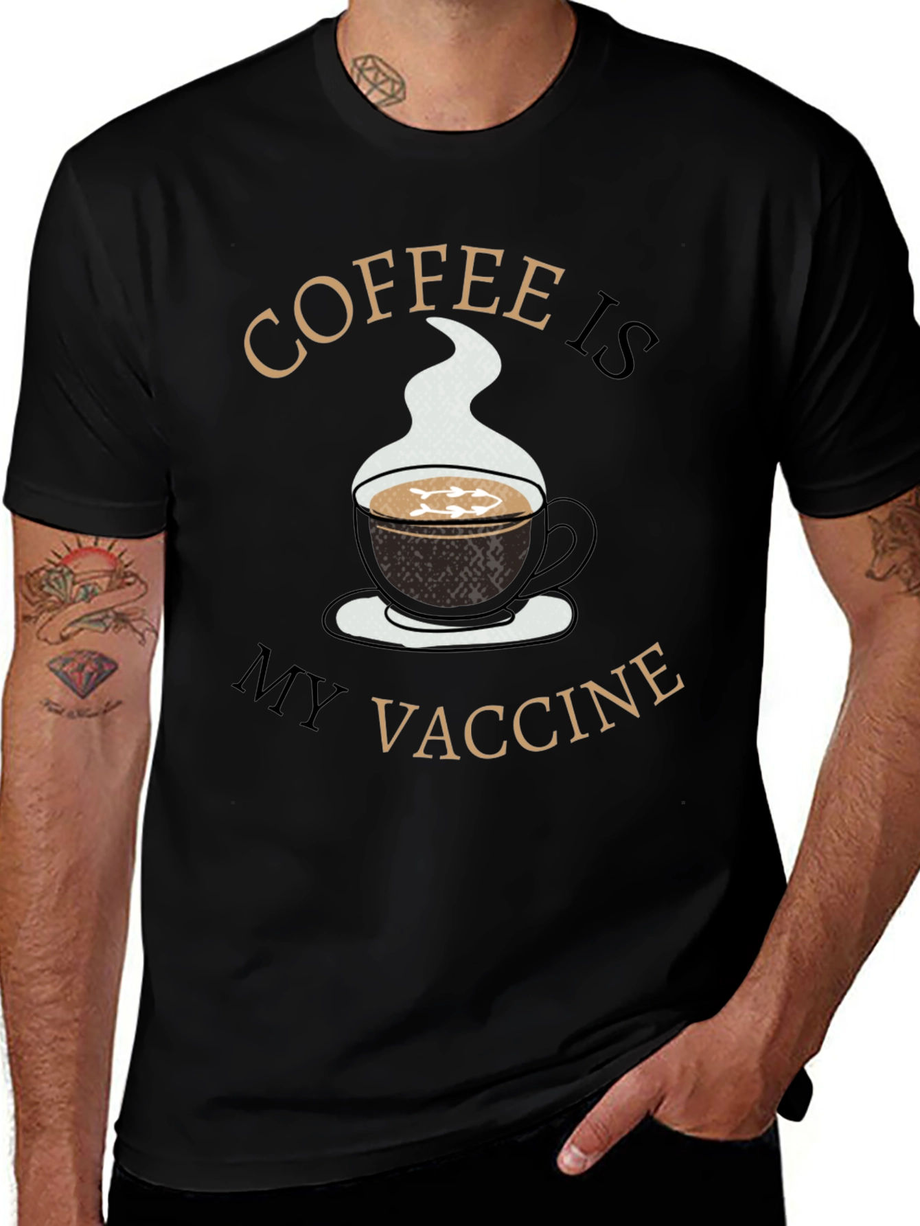 Coffee is My Vaccine T-Shirt - Novelty Graphic Tee