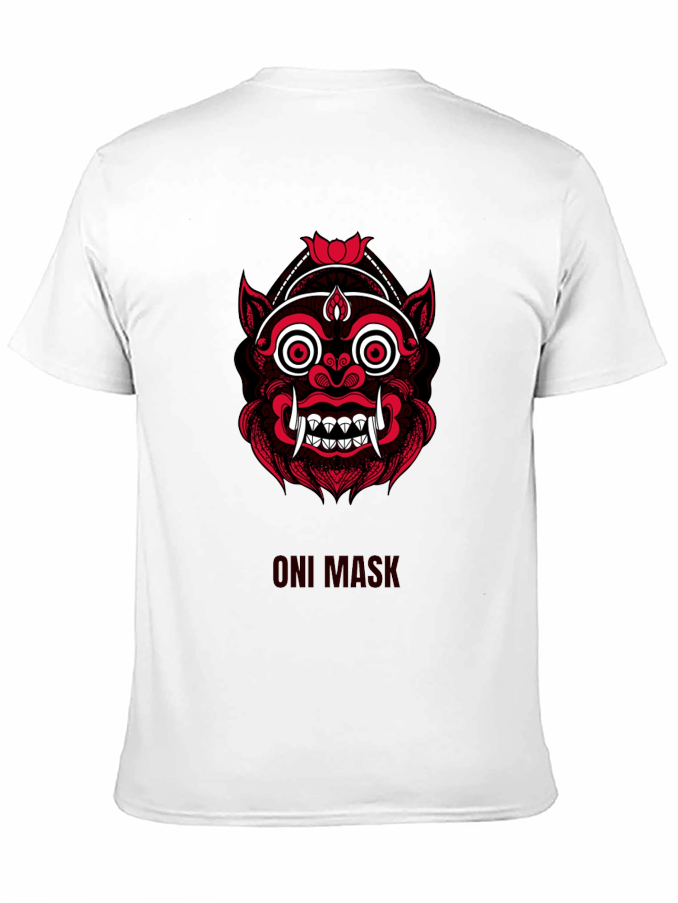 Oni Mask Graphic Tee - Stylish Japanese Demon Design