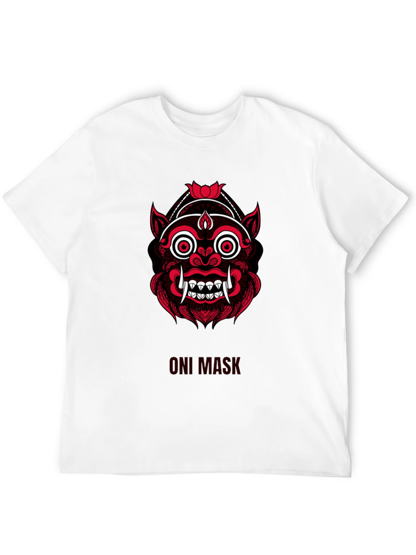 Oni Mask Graphic Tee - Stylish Japanese Demon Design