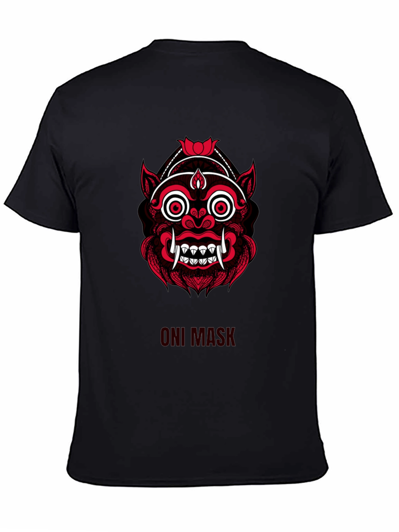 Oni Mask Graphic Tee - Stylish Japanese Demon Design