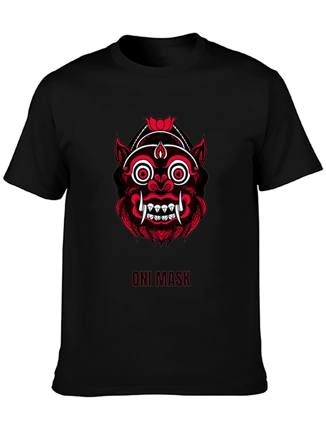 Oni Mask Graphic Tee - Stylish Japanese Demon Design