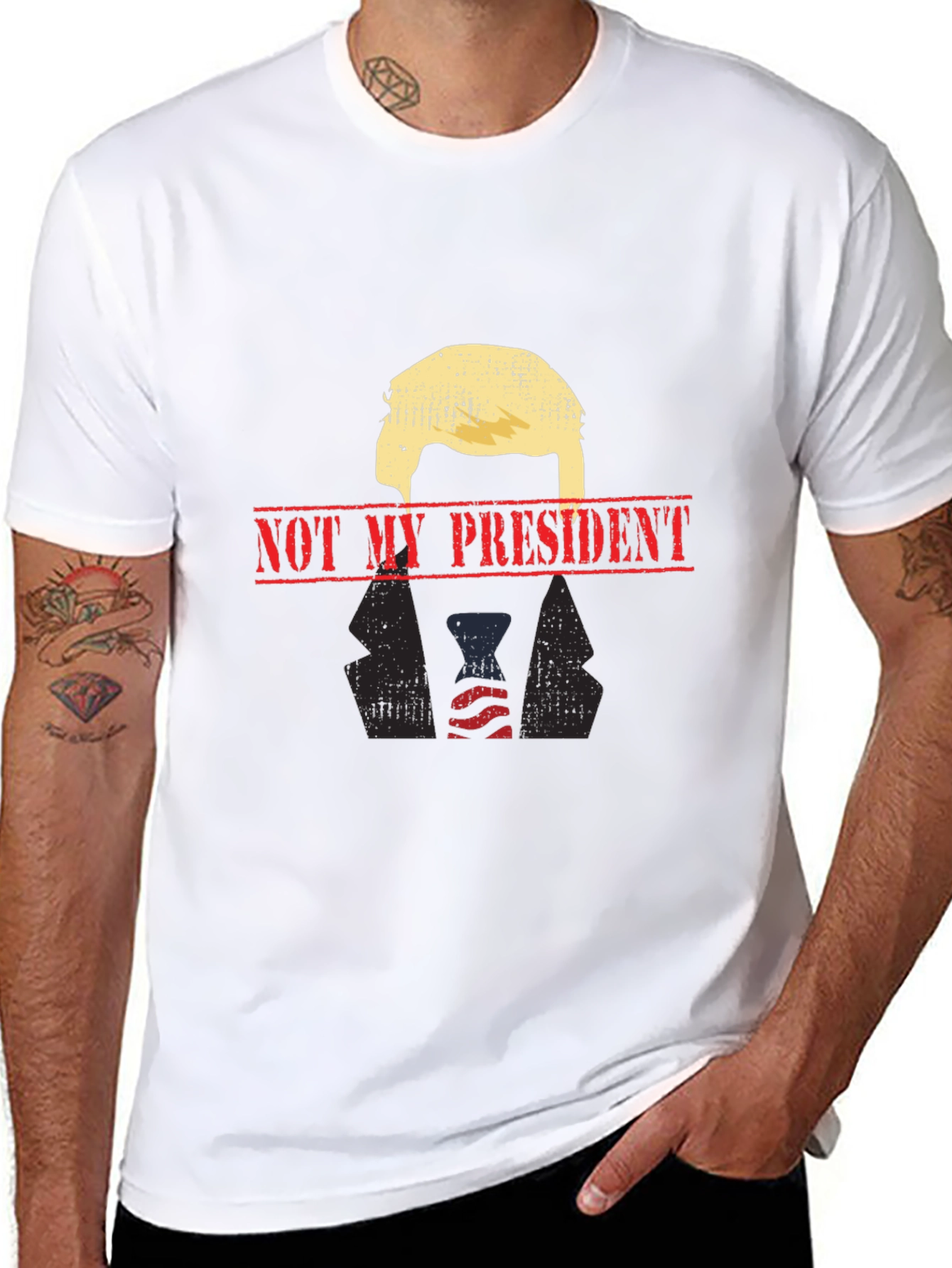 Not My President Graphic Tee - Black Political T-Shirt
