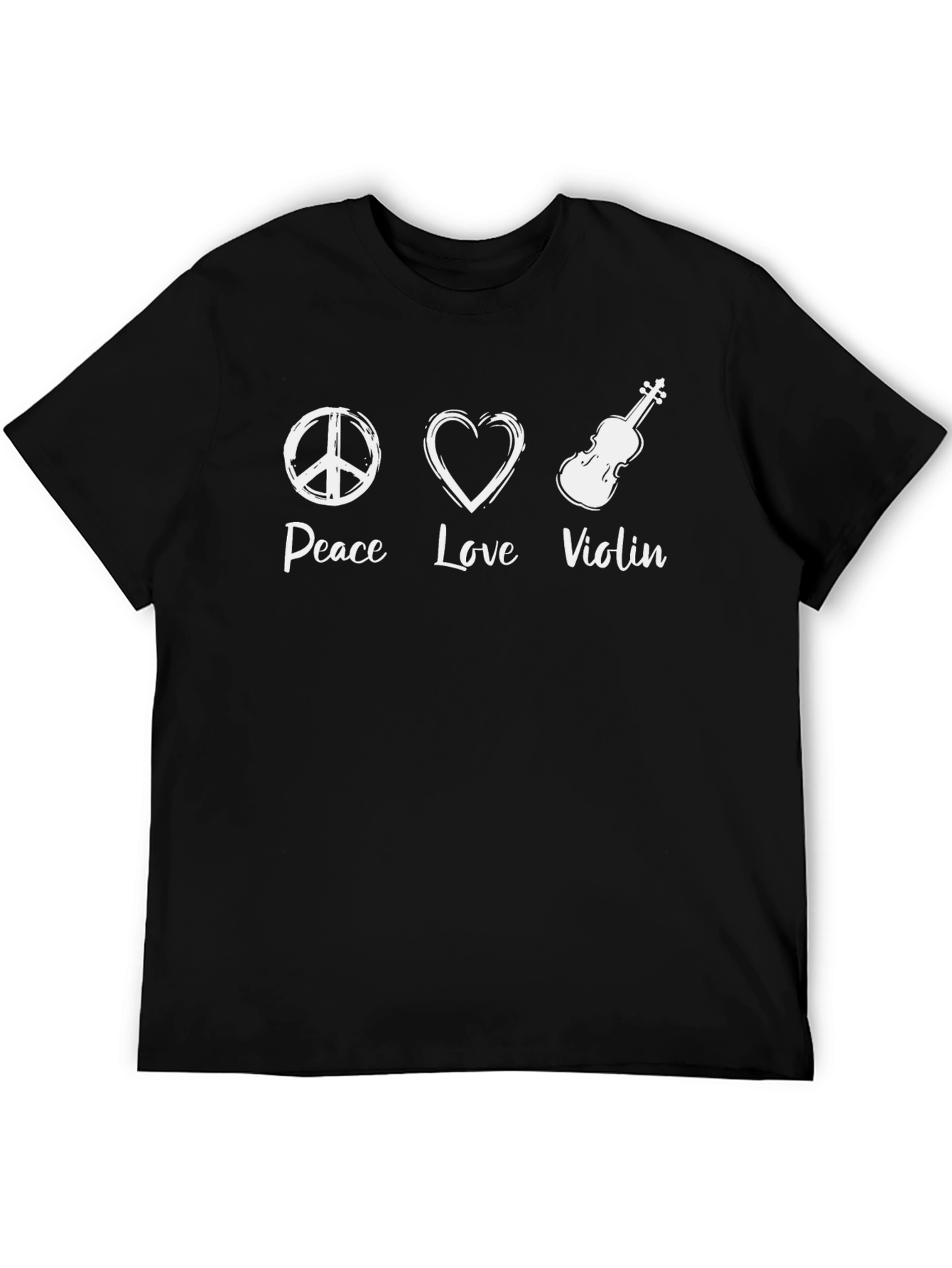 Peace Love Violin Graphic T-Shirt