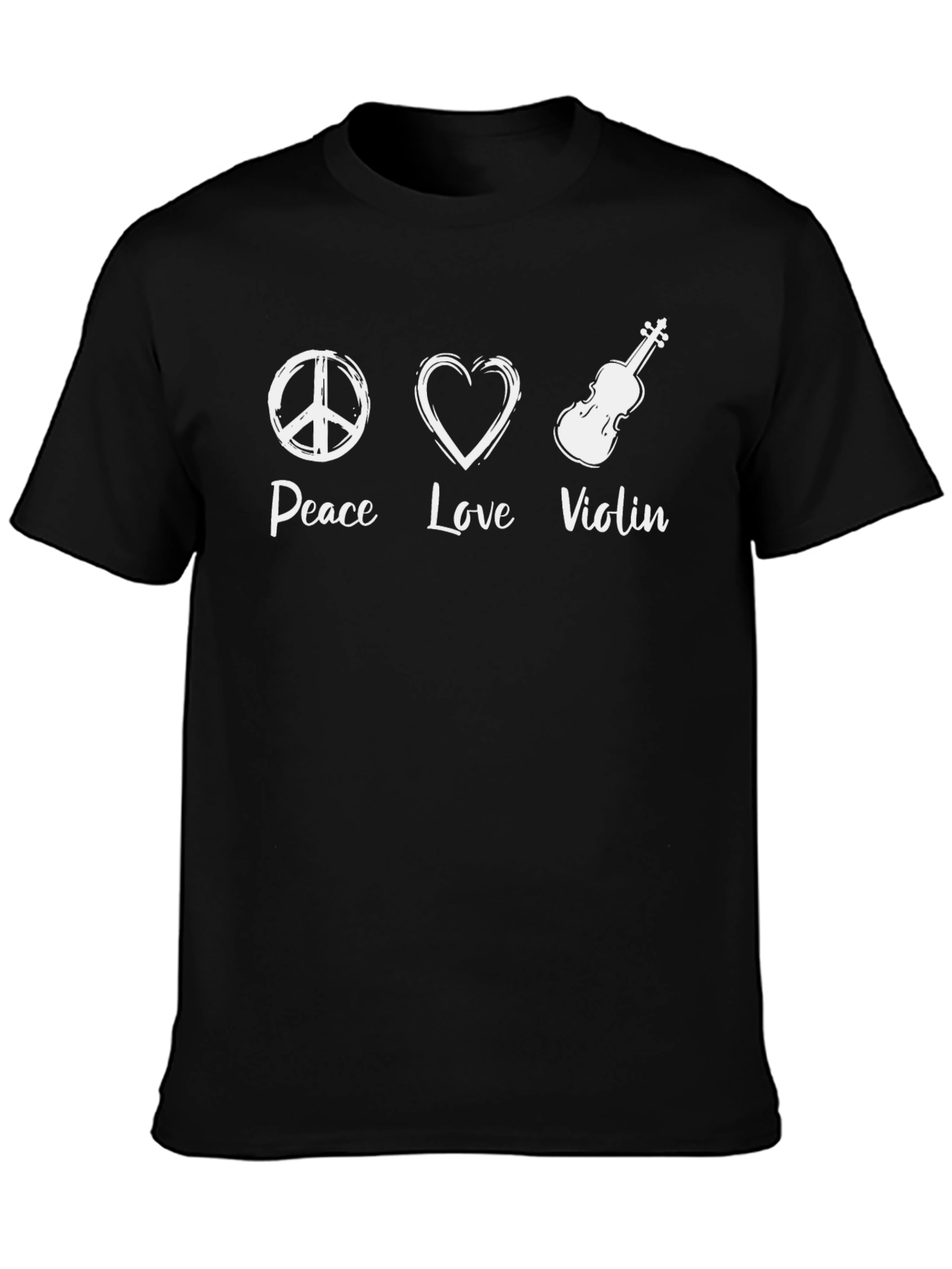 Peace Love Violin Graphic T-Shirt