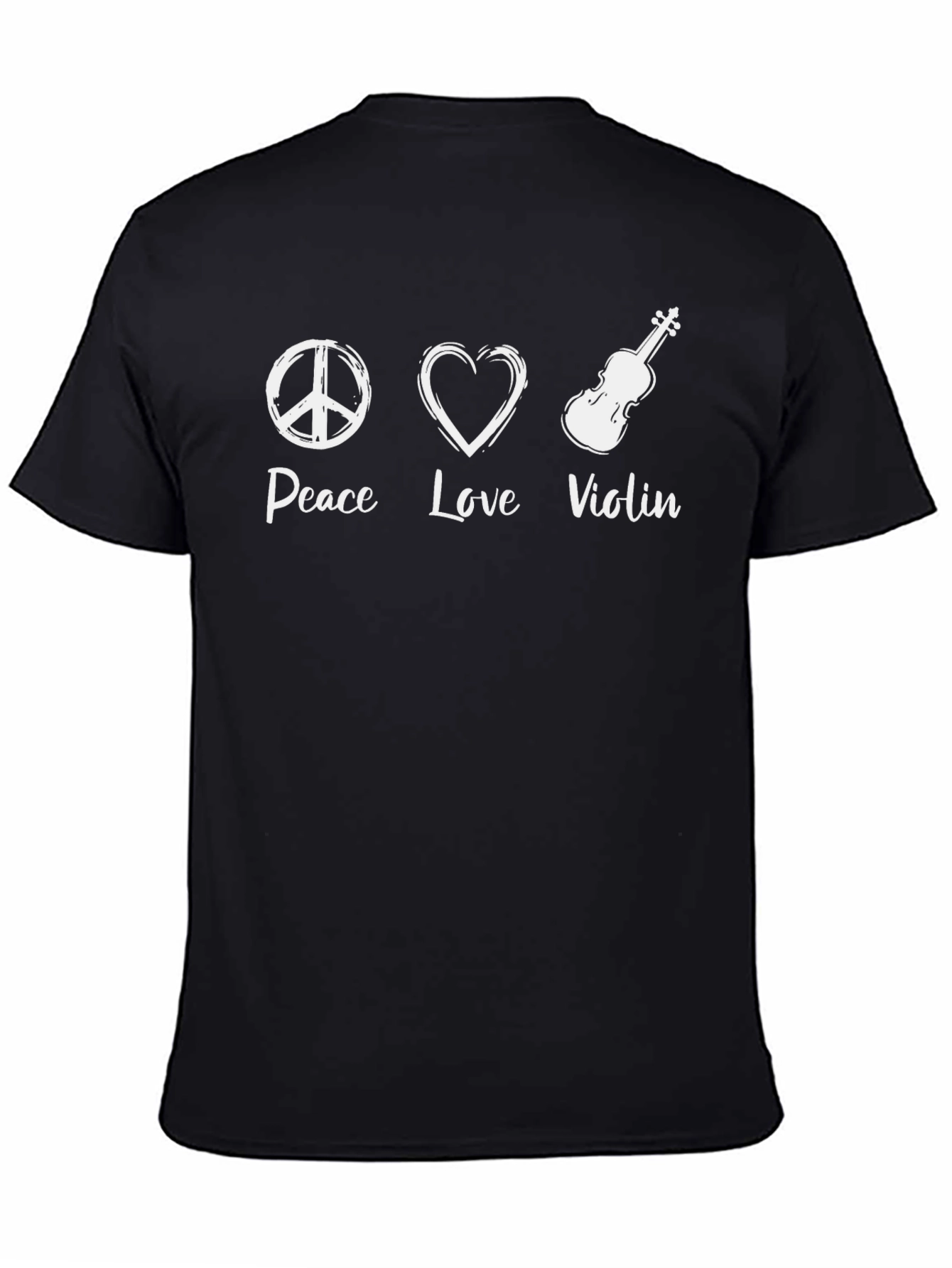 Peace Love Violin Graphic T-Shirt