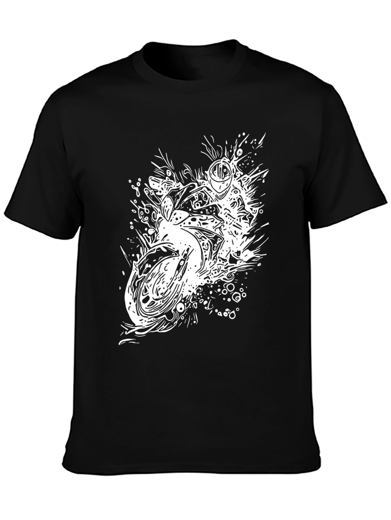Motorcycle Rider Graphic T-Shirt - Black