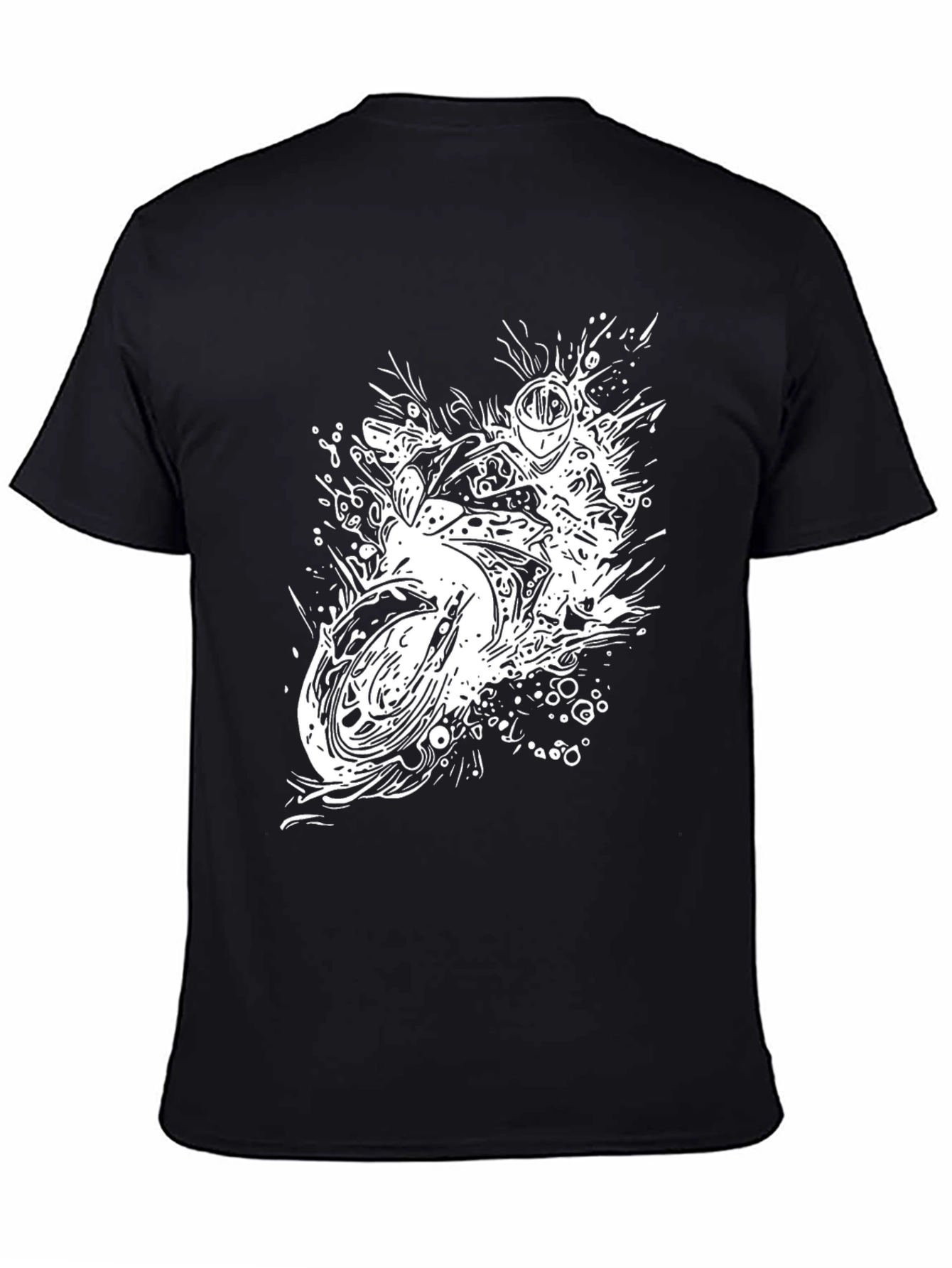 Motorcycle Rider Graphic T-Shirt - Black