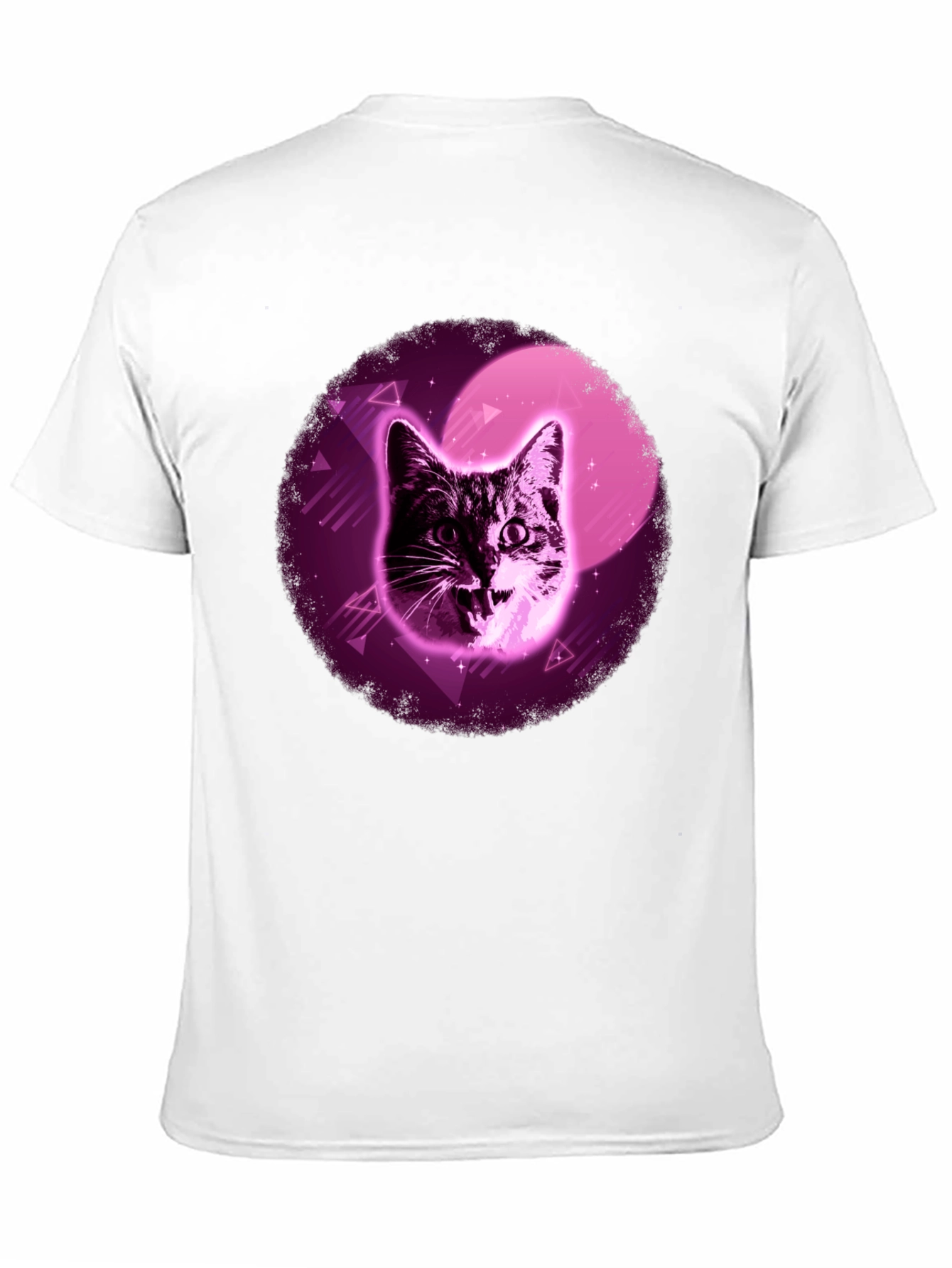 Retro Cat T-Shirt - Black Cotton Blend