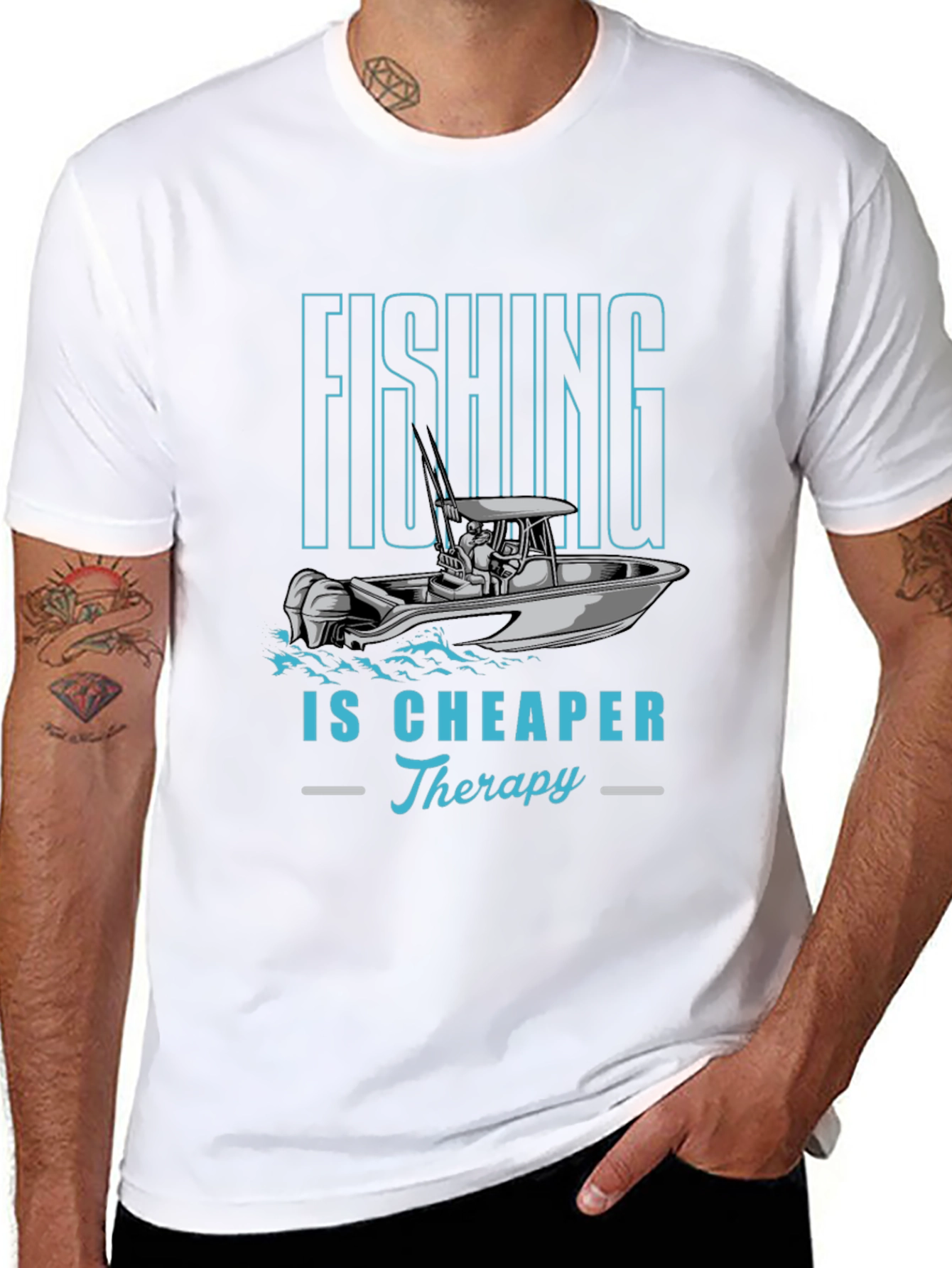 Fishing is Cheaper Therapy Graphic Tee