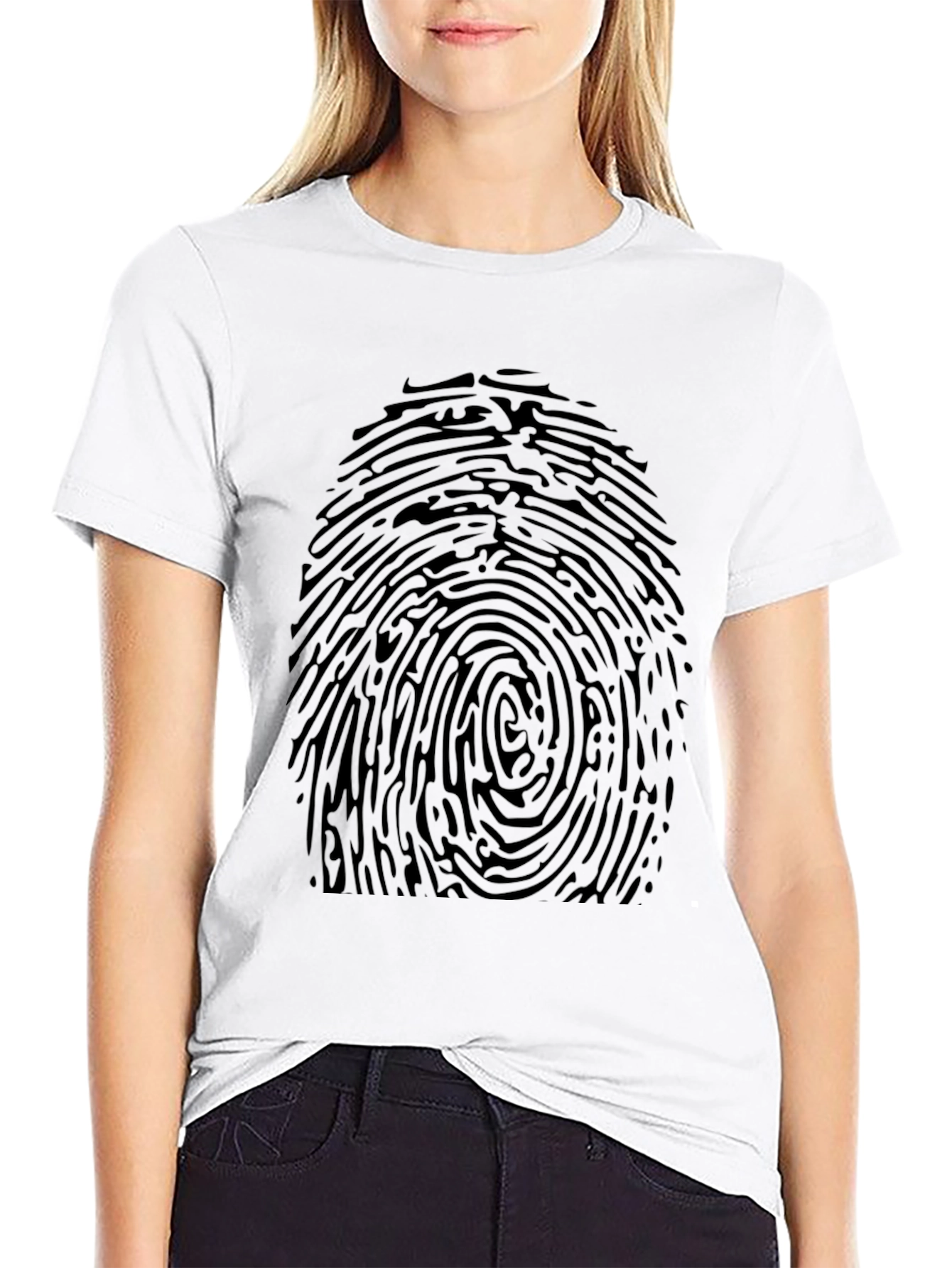 Fingerprint Graphic T-Shirt - Black