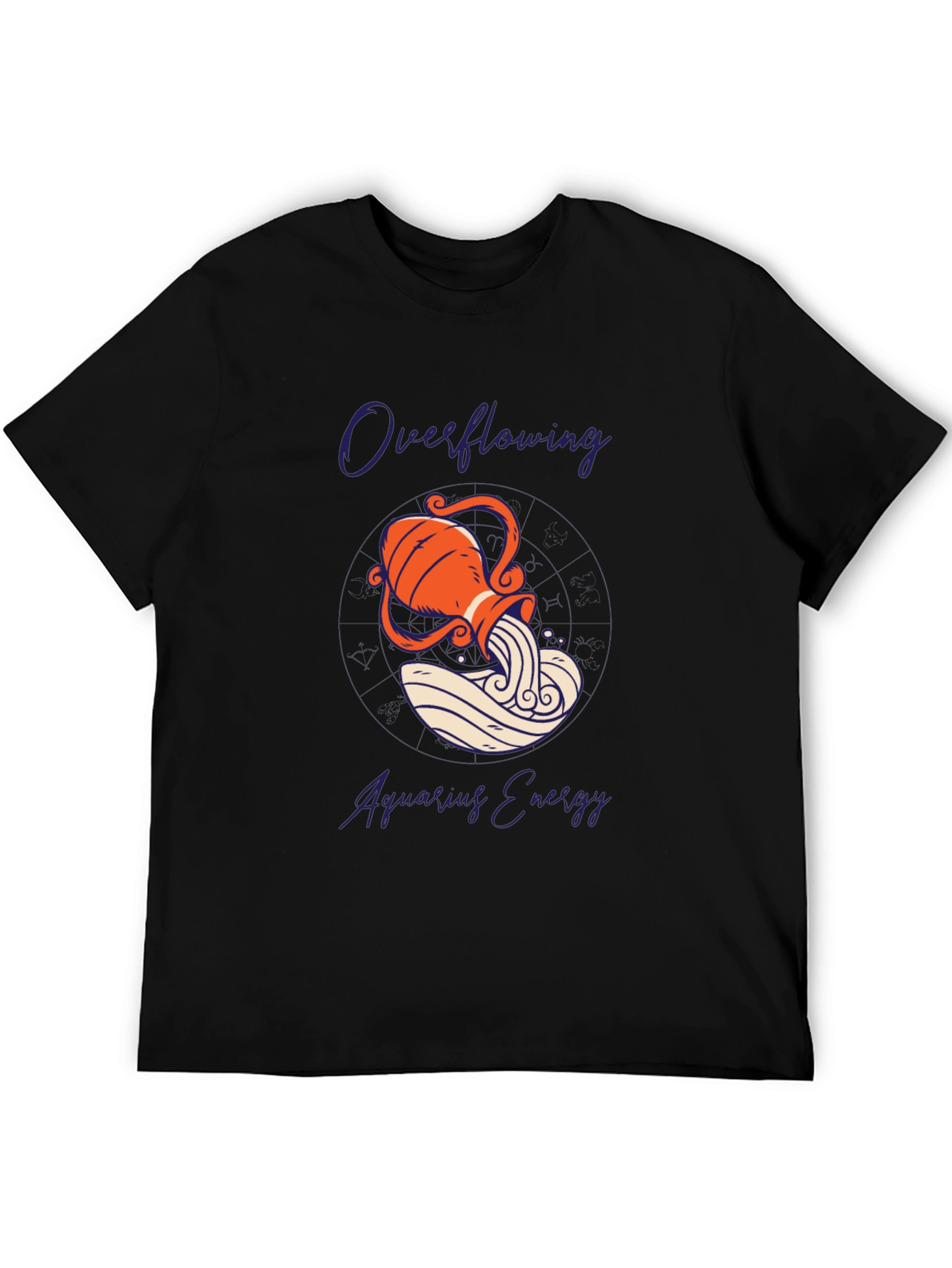 Aquarius Energy Graphic Tee - Zodiac Black T-Shirt