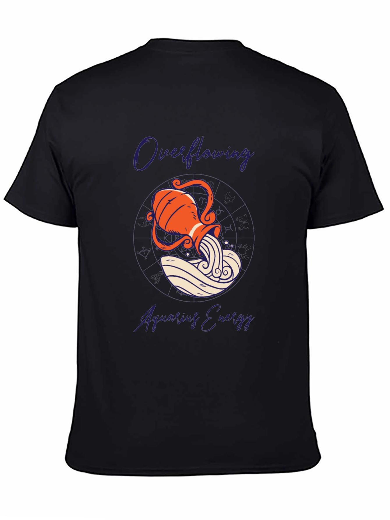 Aquarius Energy Graphic Tee - Zodiac Black T-Shirt