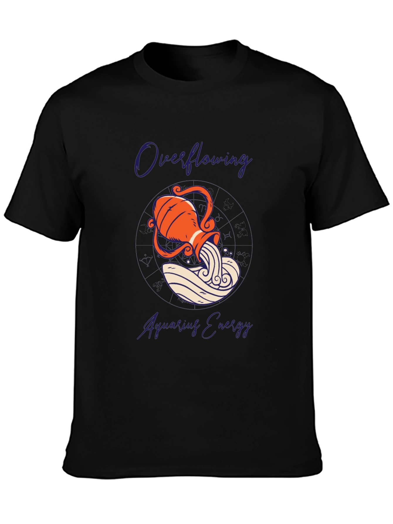 Aquarius Energy Graphic Tee - Zodiac Black T-Shirt