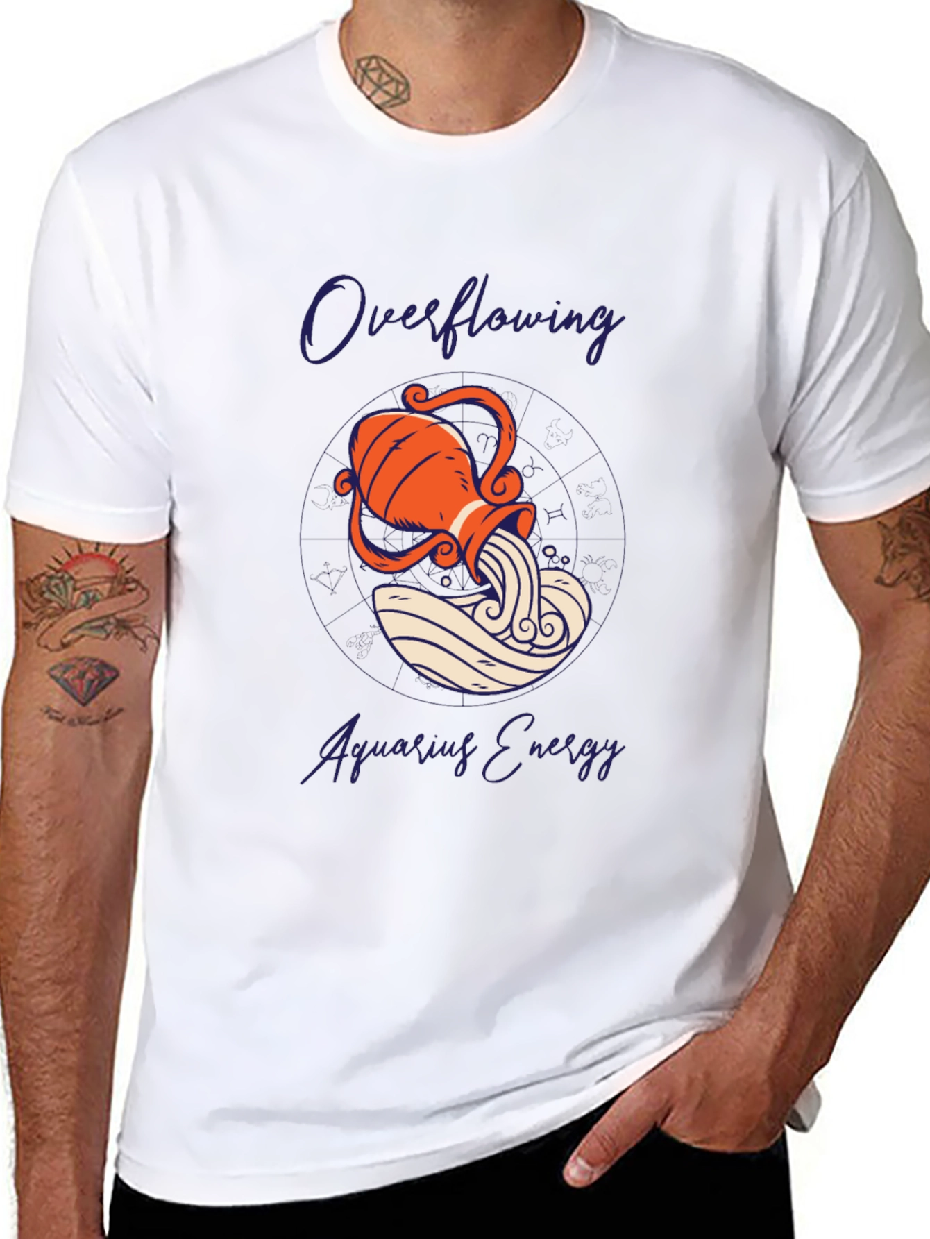 Aquarius Energy Graphic Tee - Zodiac Black T-Shirt