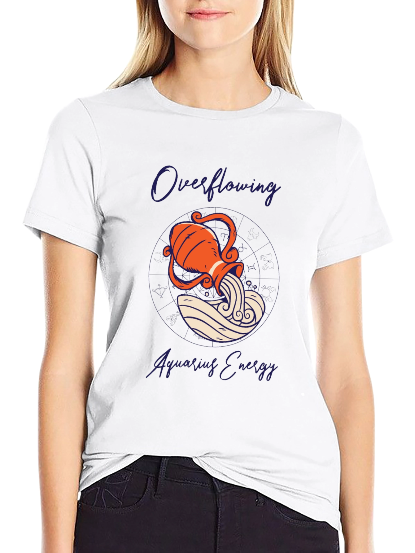 Aquarius Energy Graphic Tee - Zodiac Black T-Shirt