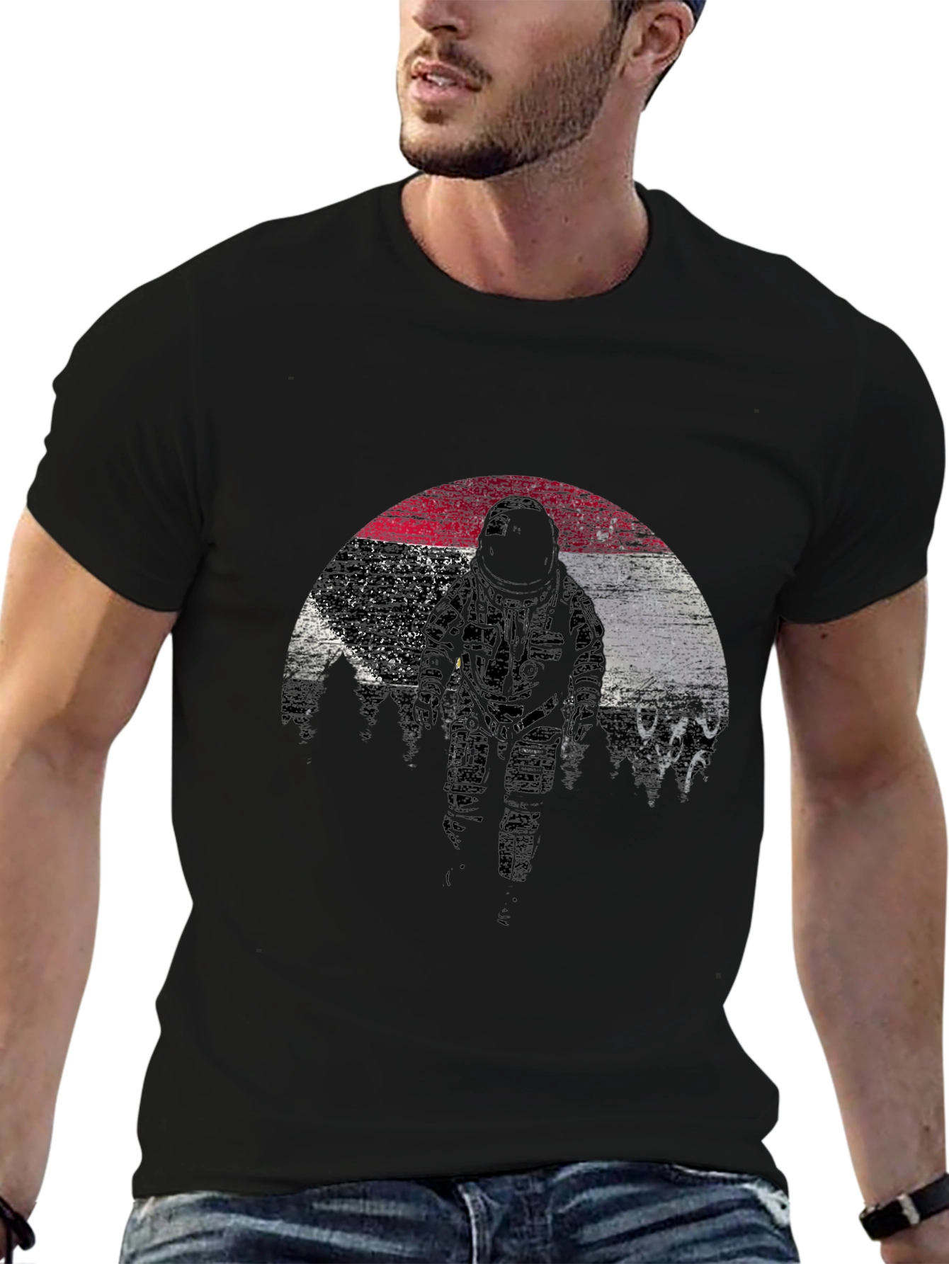 Astronaut Graphic T-Shirt - Black