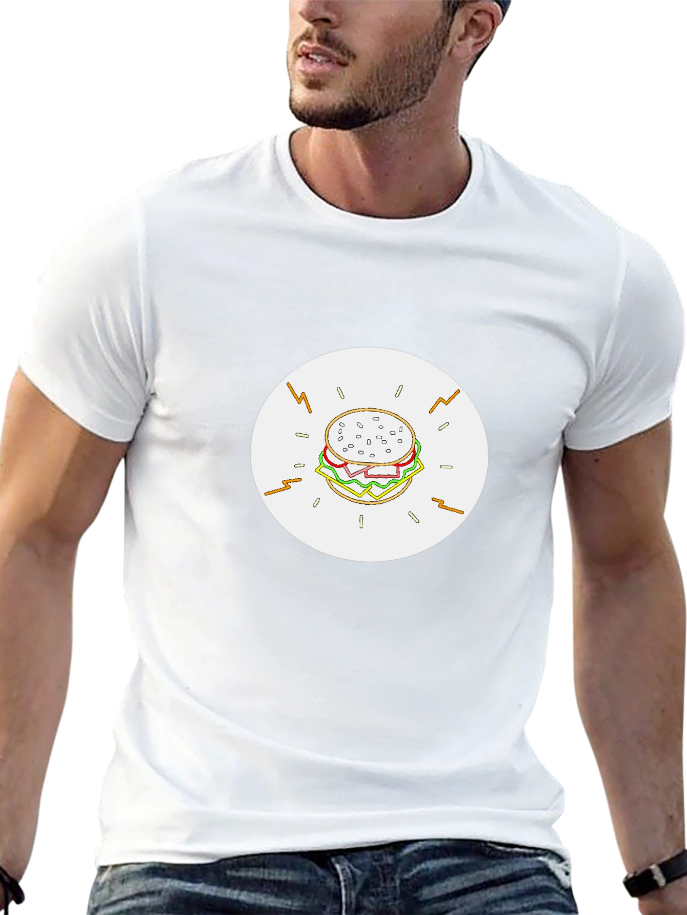 Burger Graphic Black T-Shirt - Tasty Tee