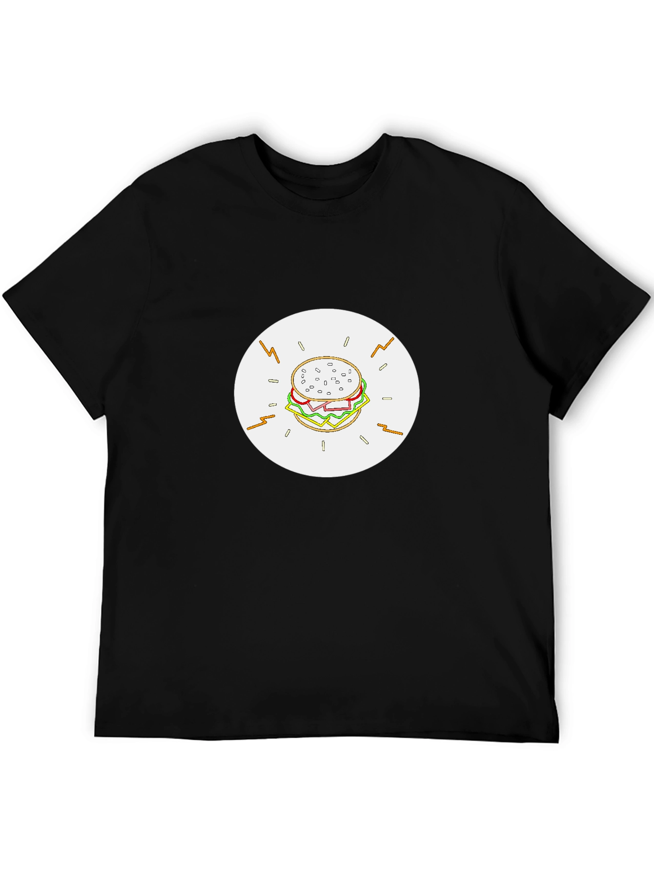 Burger Graphic Black T-Shirt - Tasty Tee