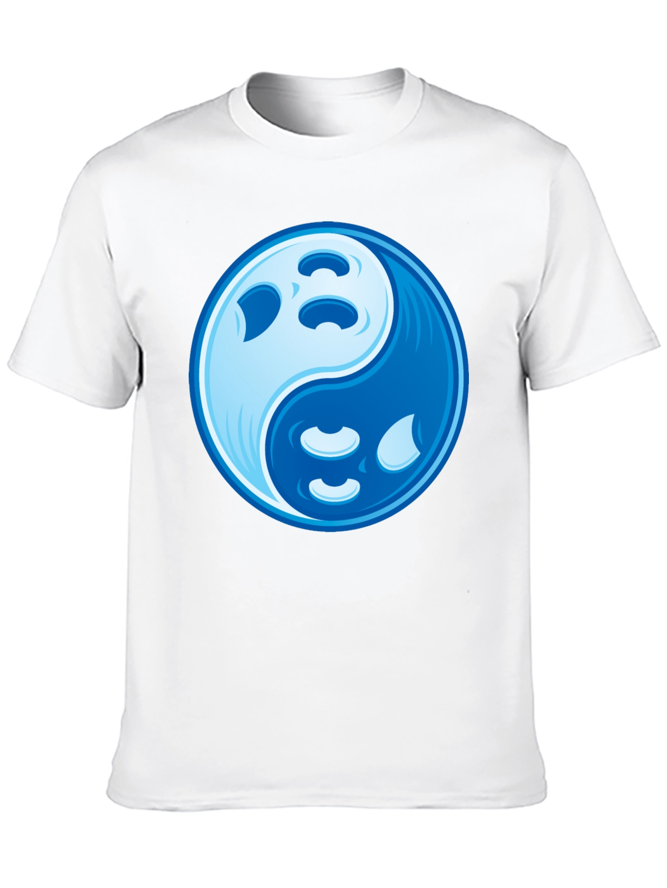 Yin Yang Moon Graphic Tee - Black Cotton Blend