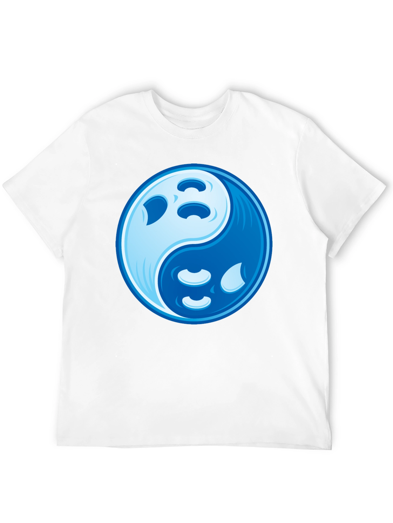 Yin Yang Moon Graphic Tee - Black Cotton Blend