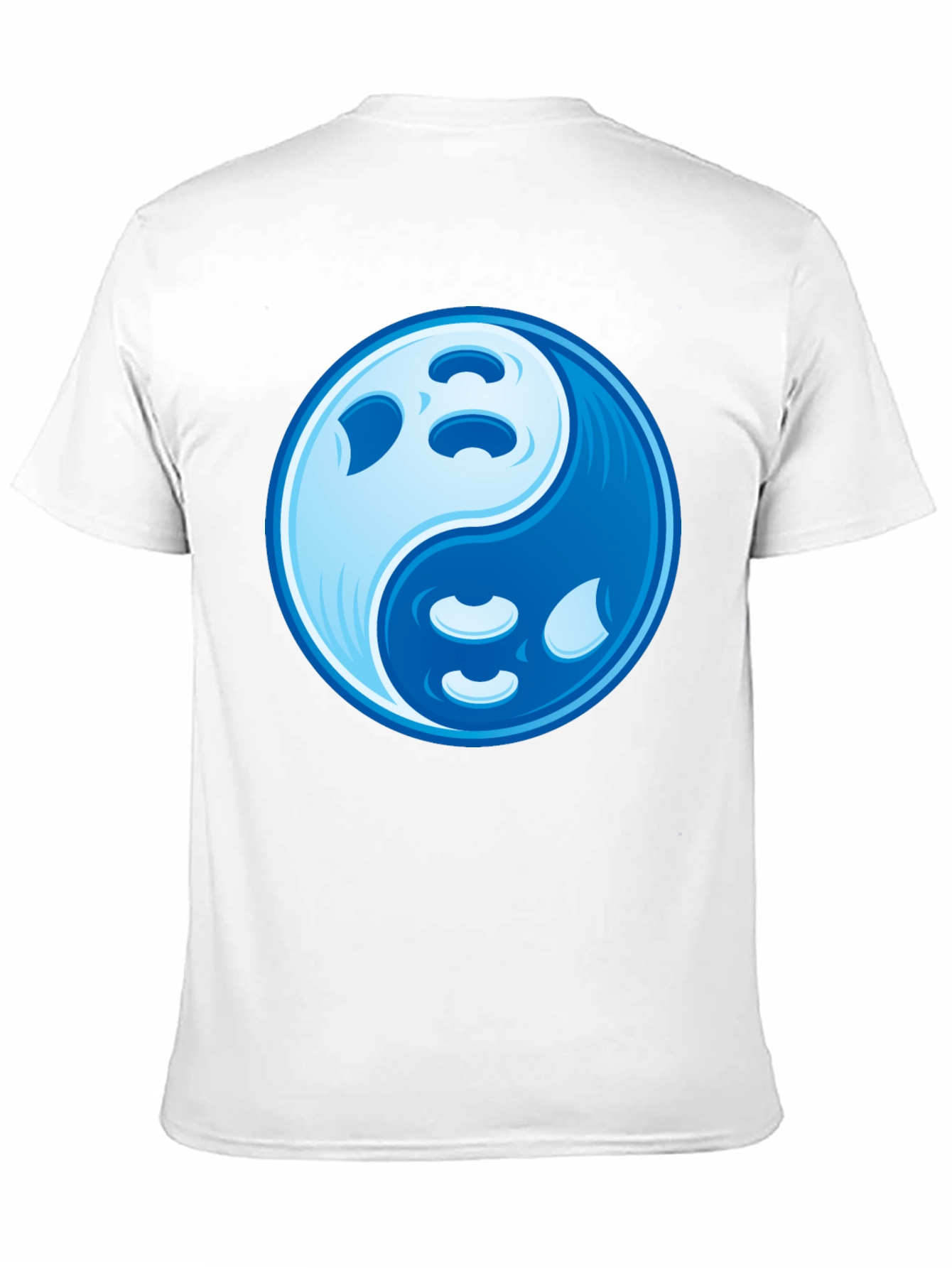 Yin Yang Moon Graphic Tee - Black Cotton Blend