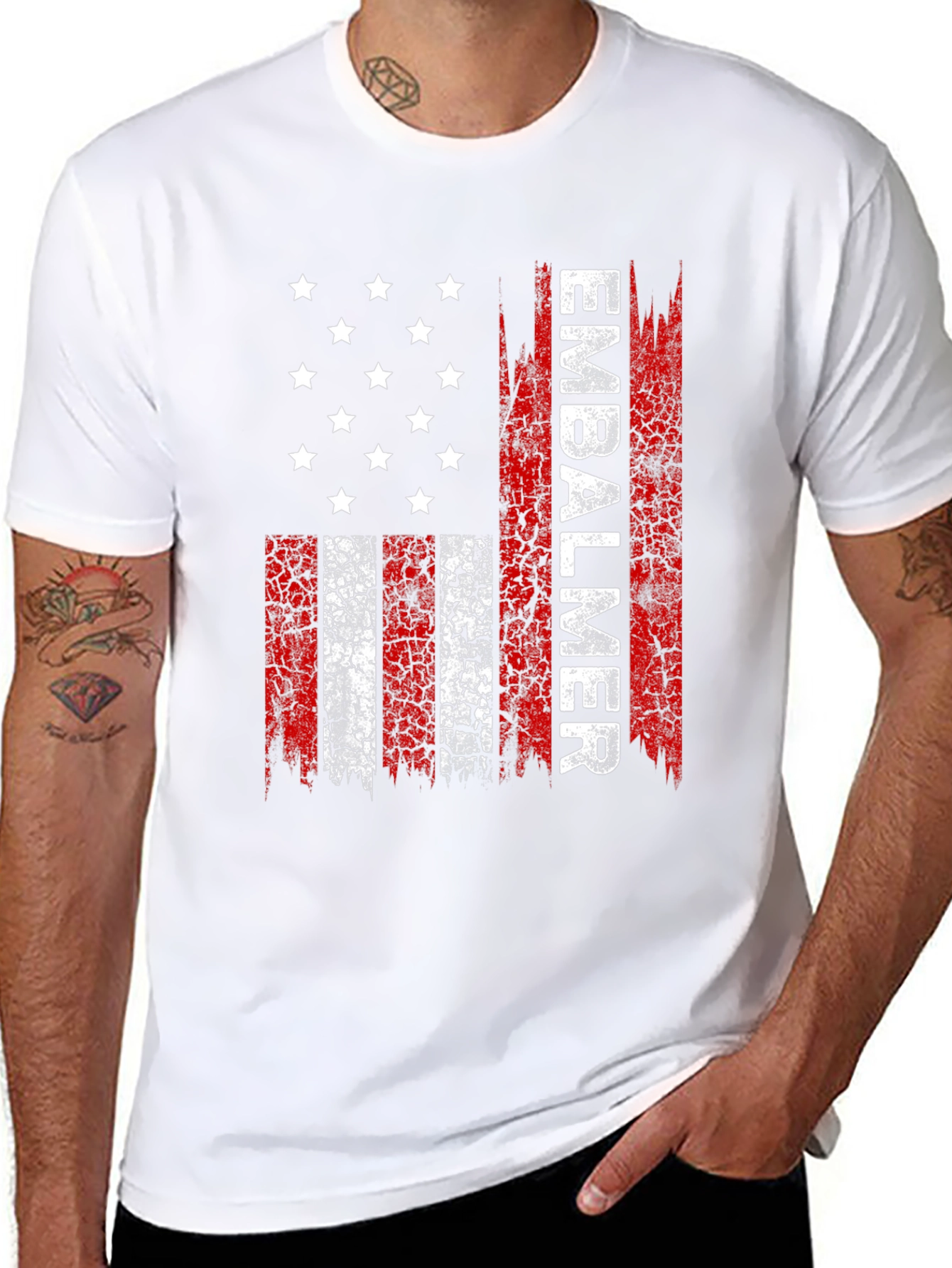 Embalmer American Flag Graphic Tee
