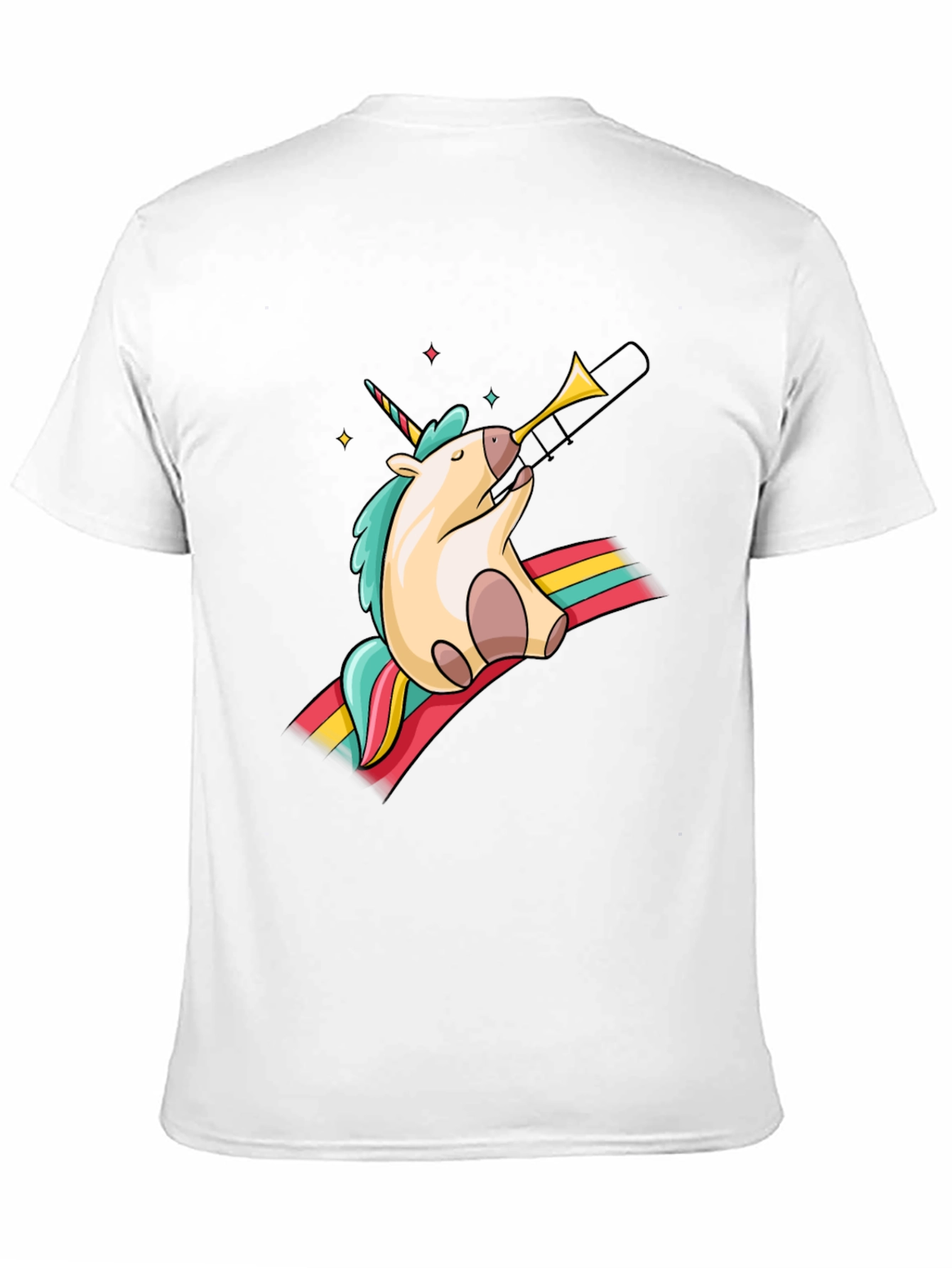 Unicorn Trombone Graphic Tee - Black