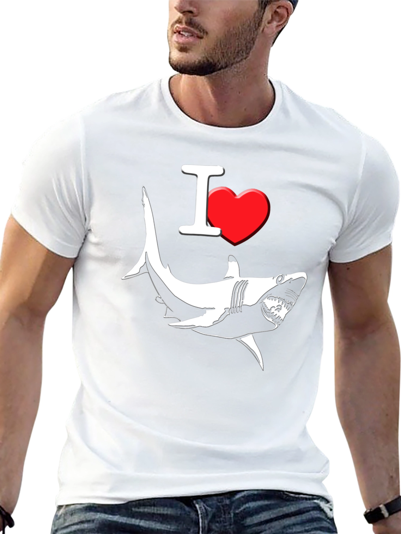 I Love Sharks Graphic T-Shirt